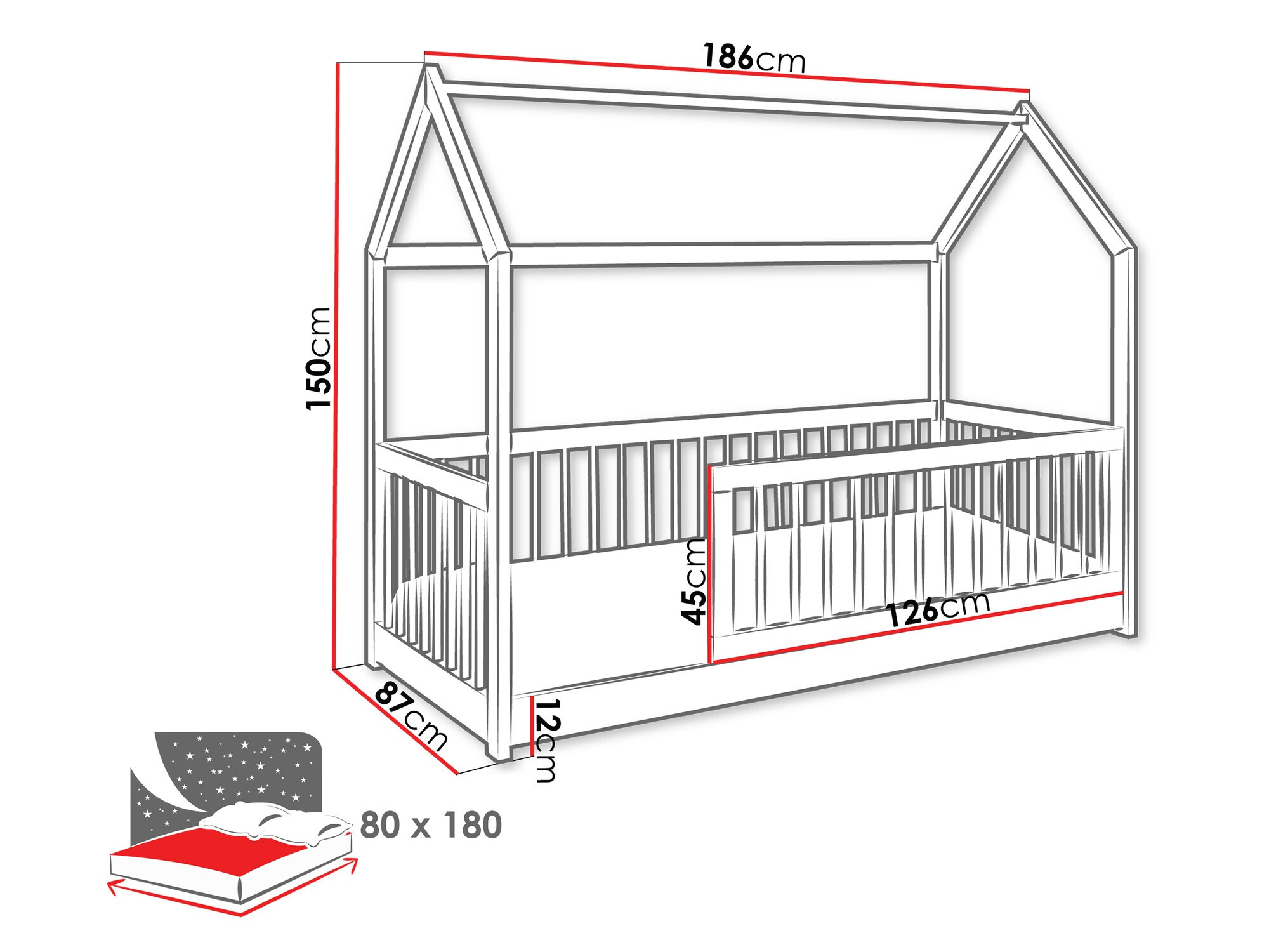 Bed Henderson 168 (White)