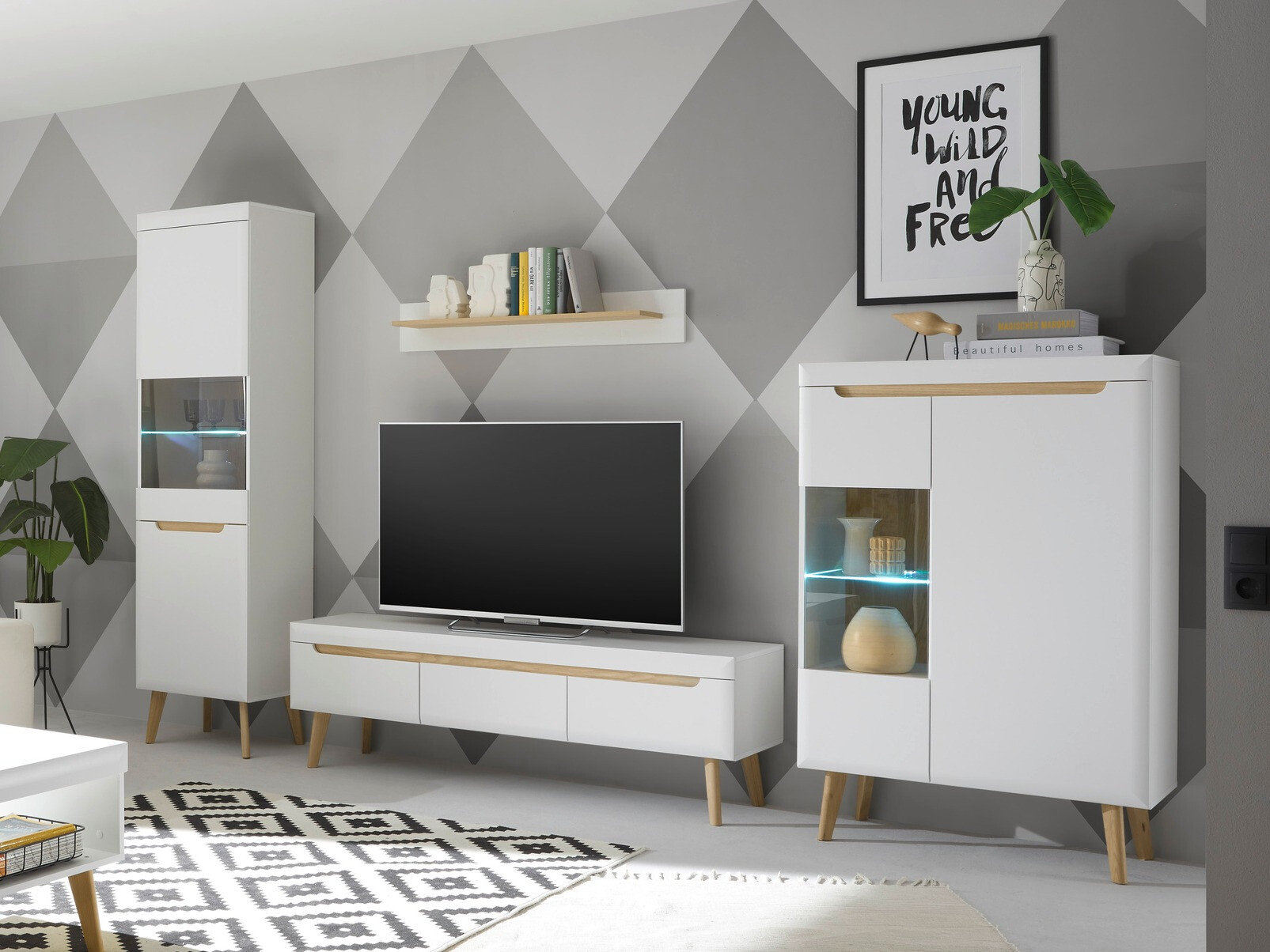 Σετ επίπλων σαλονιού Vircava 111 (Άσπρο)