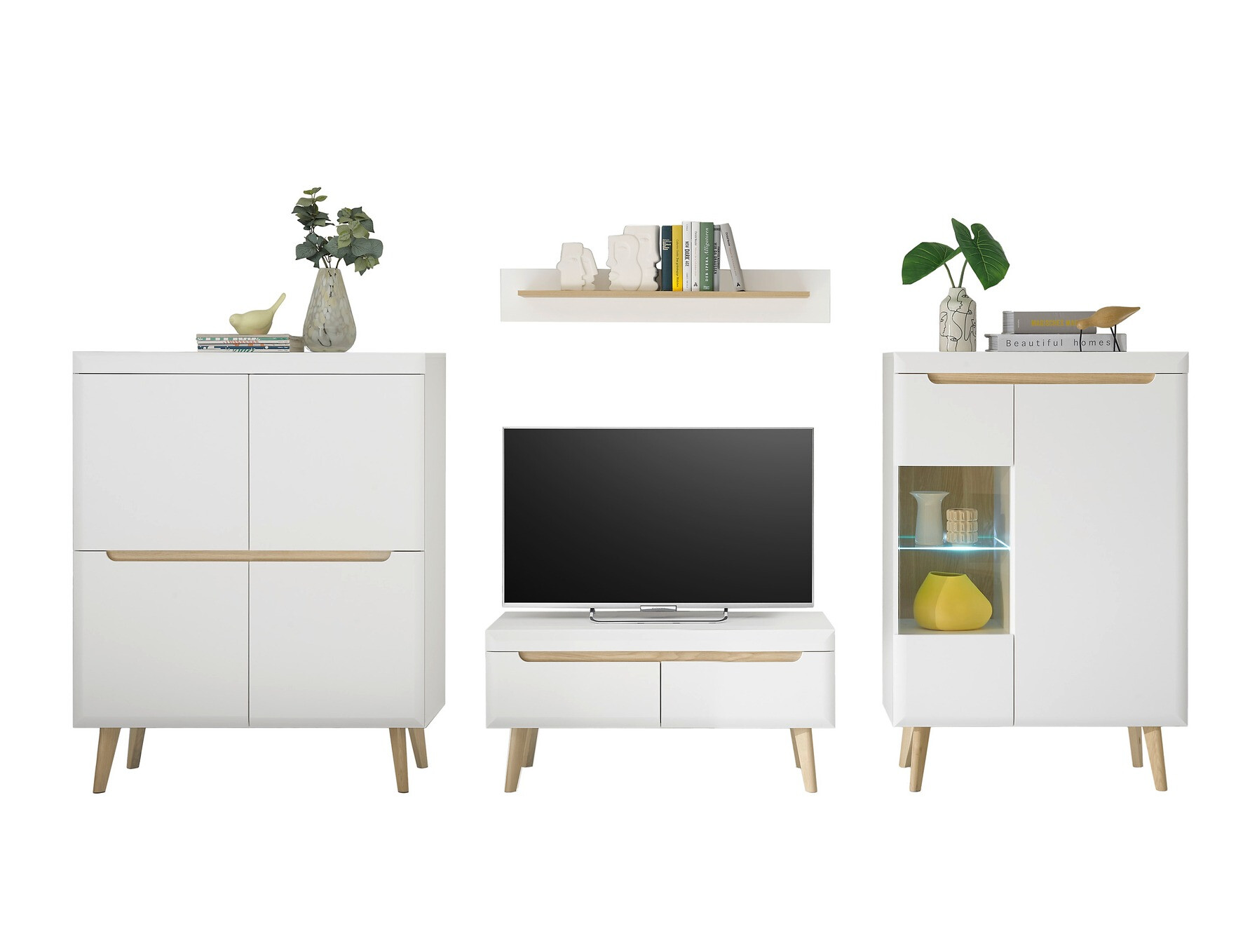 Σετ επίπλων σαλονιού Vircava 112 (Άσπρο)