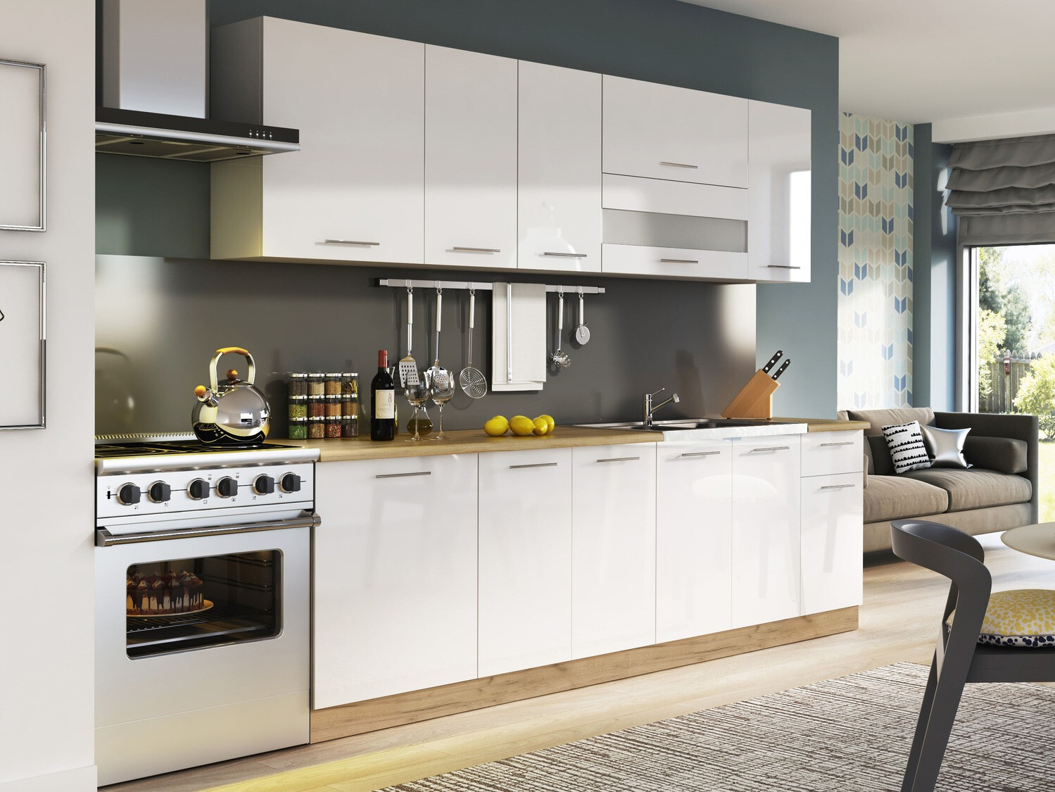 Πολυμορφικό ντουλάπι νεροχύτη με πόρτες Tiffa White 134