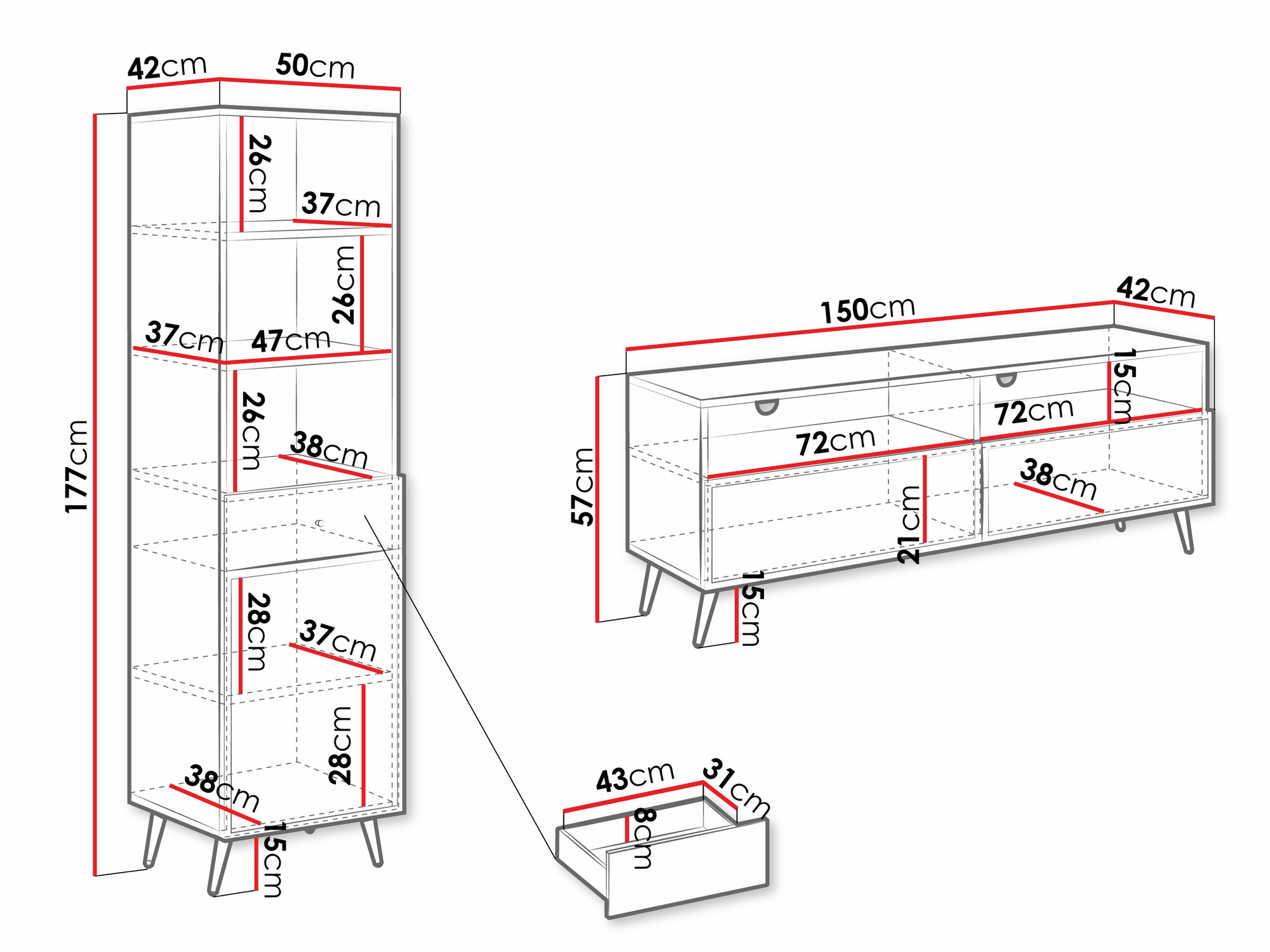 Σετ επίπλων Comfivo Nuromo 110 (Μαύρο)