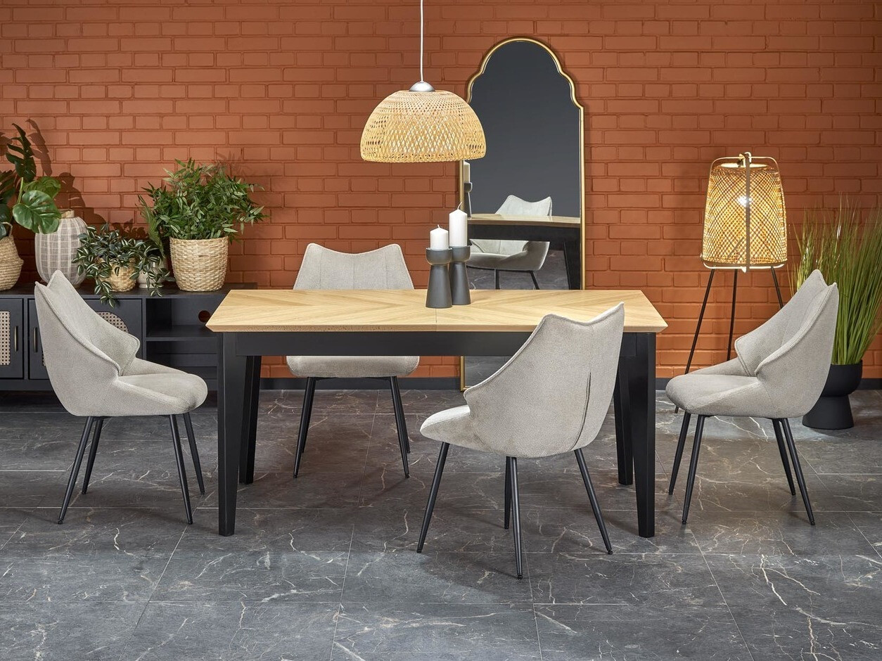 Τραπέζι Houston 1751 (Μαύρο + Δρυς)