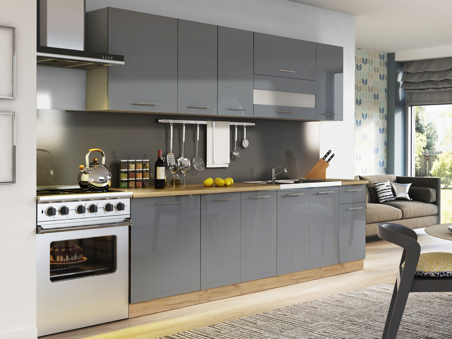 Πολυμορφικό ντουλάπι με πόρτες Tiffa Grey 136