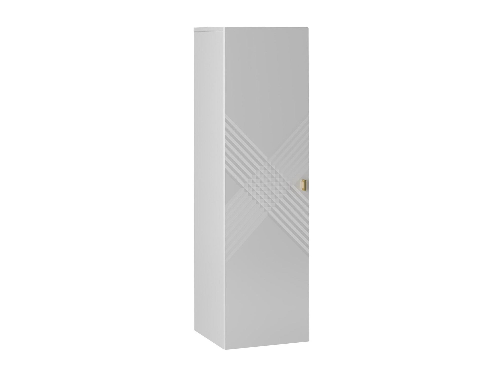 Wall-mounted bathroom cabinet Natar (White + Glossy white)