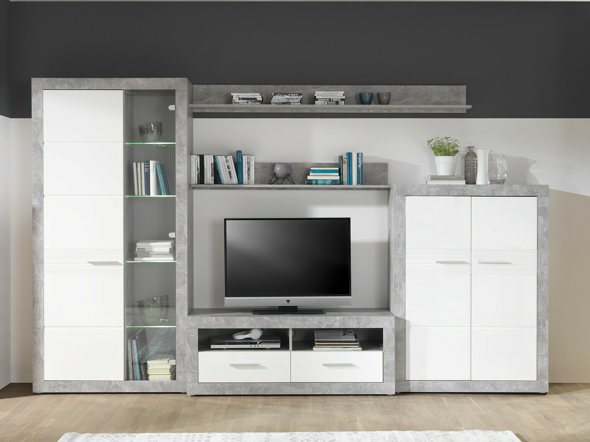 Βιβλιοθήκη Romfera 107 (Άσπρο + Γκρι)