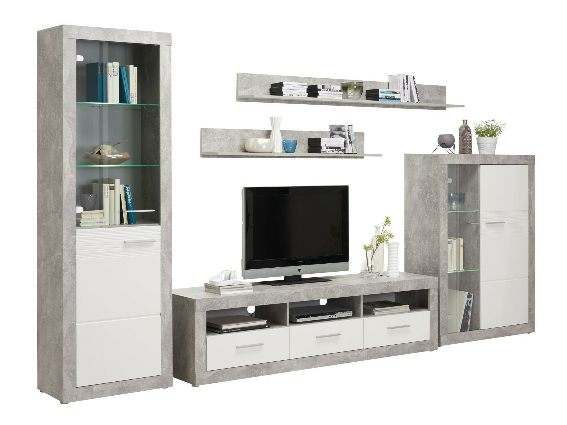 Bookcase Romfera 111 (White + Grey)