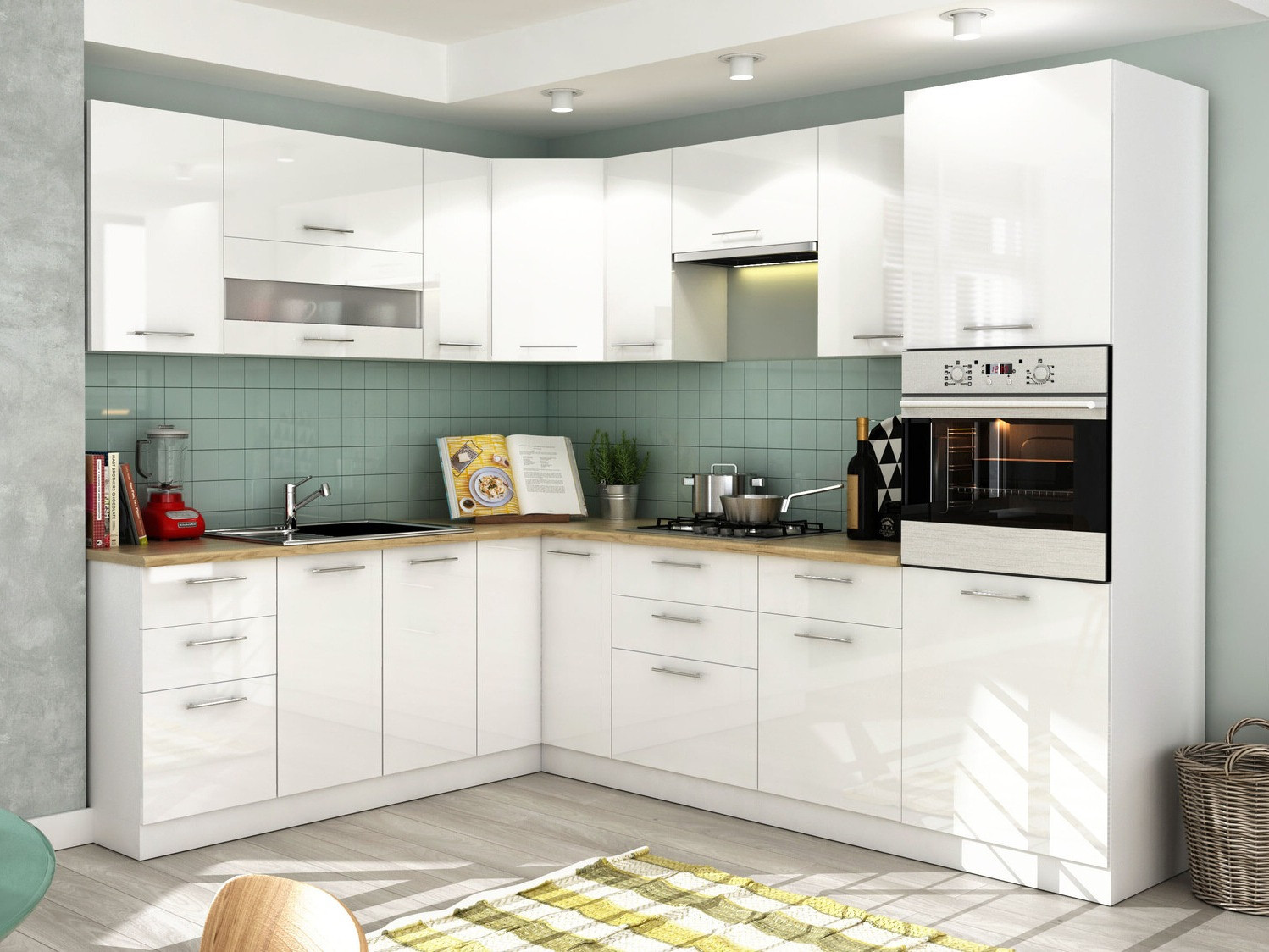 Πολυμορφικό γωνιακό ντουλάπι Tiffa White 148