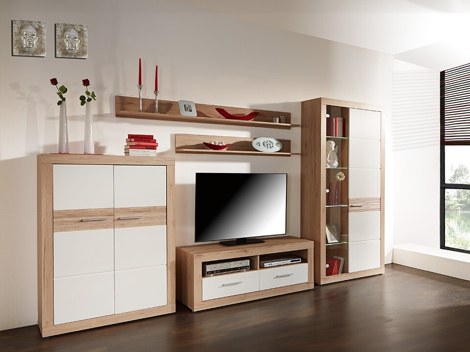 Σετ επίπλων σαλονιού Romfera 115 (San remo δρυς + Άσπρο)