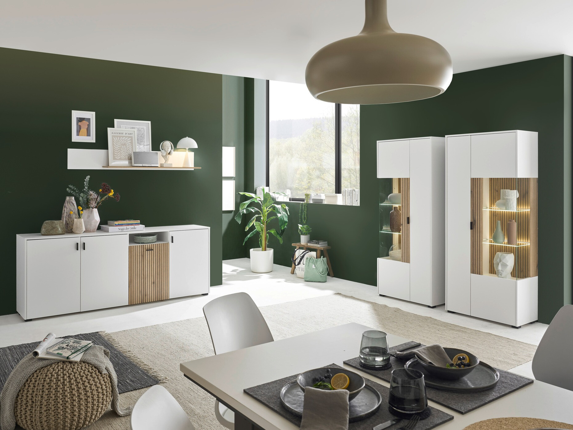 Ράφι τοίχου Belmelu 112 (Άσπρο + Δρυς)