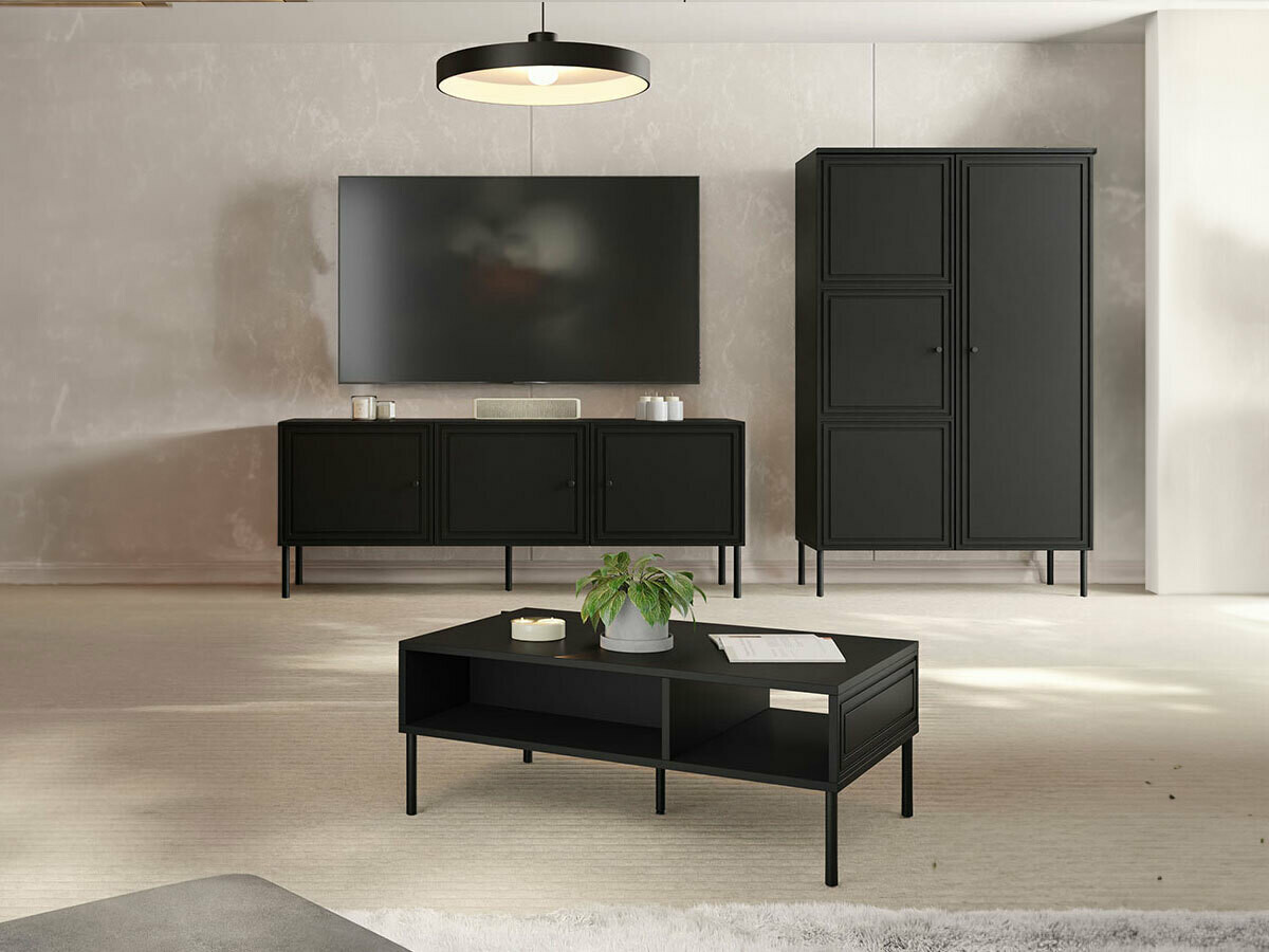 Σετ επίπλων σαλονιού Monciru 106 (Μαύρο)