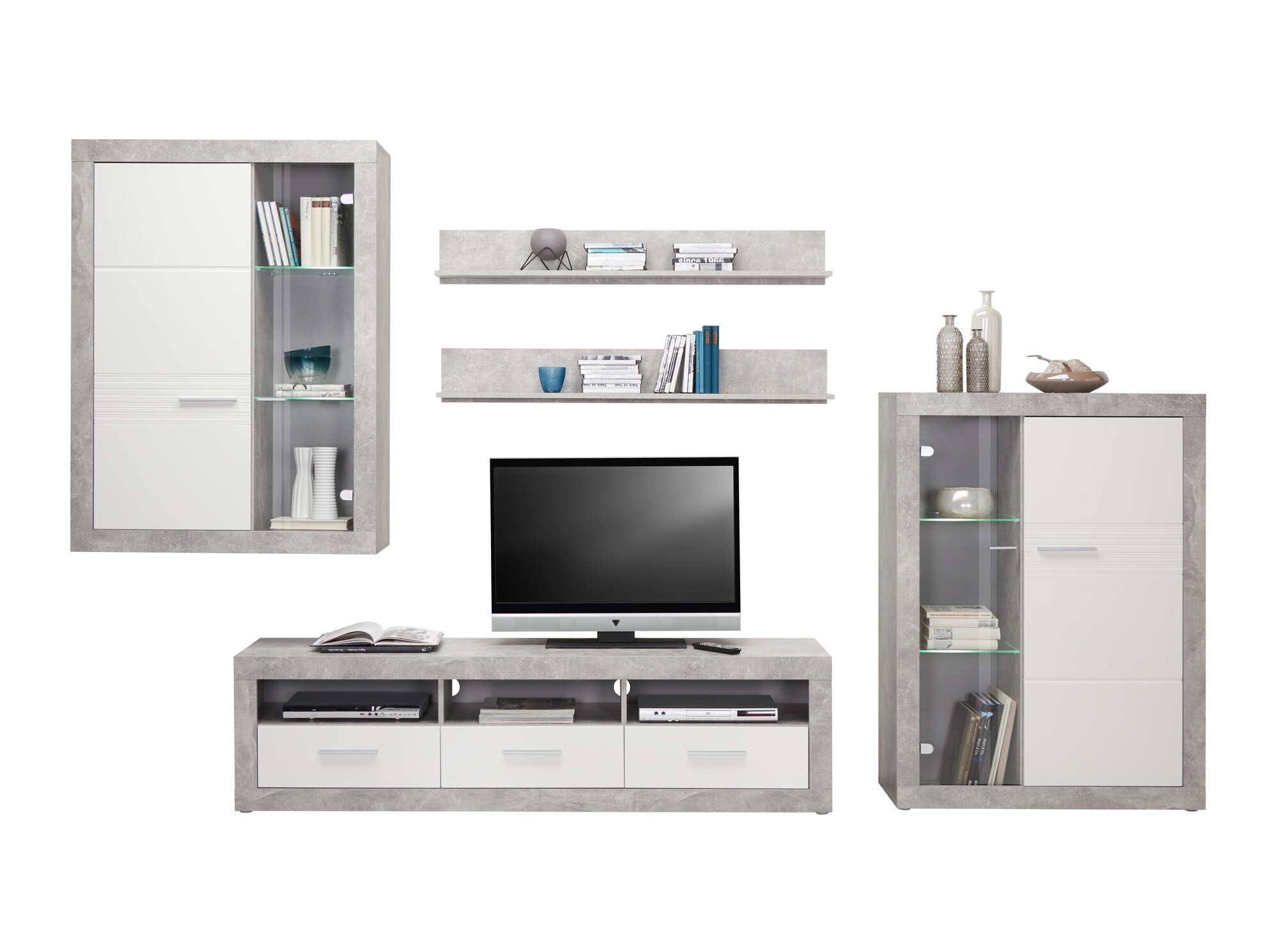 Σετ επίπλων σαλονιού Romfera 116 (Γκρι + Άσπρο)