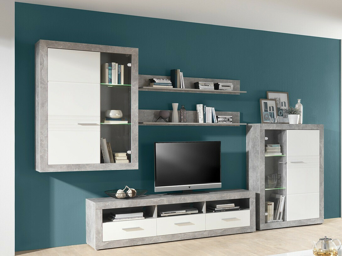 Σετ επίπλων σαλονιού Romfera 116 (Γκρι + Άσπρο)