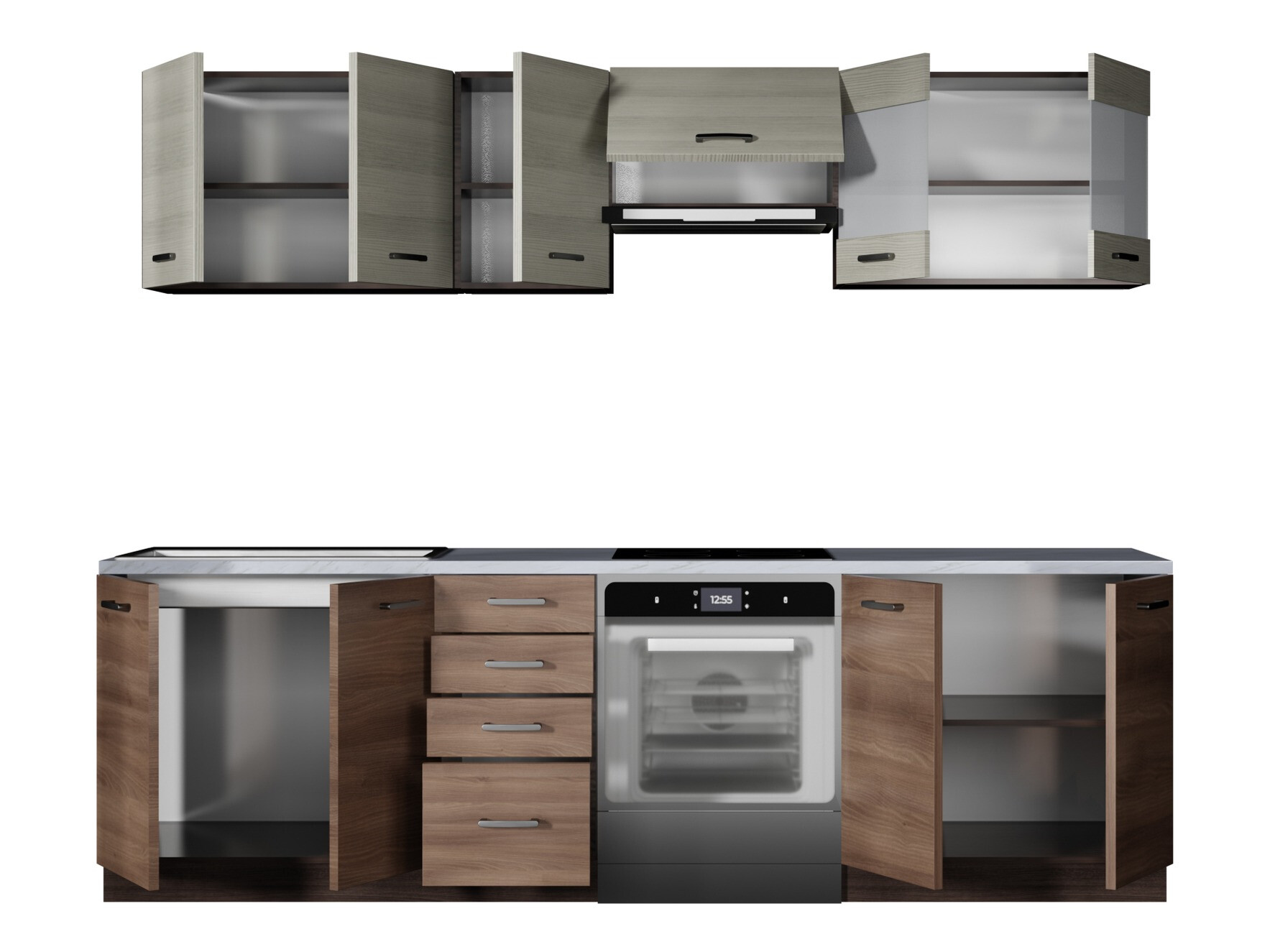 Kitchen set Houston 1138 (Dark oak + Light oak)