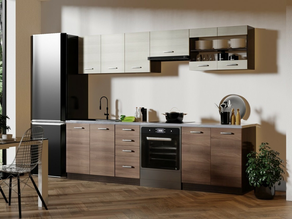 Σετ κουζίνας Houston 1138 (Σκούρα δρυς + Ελαφριά δρυς)