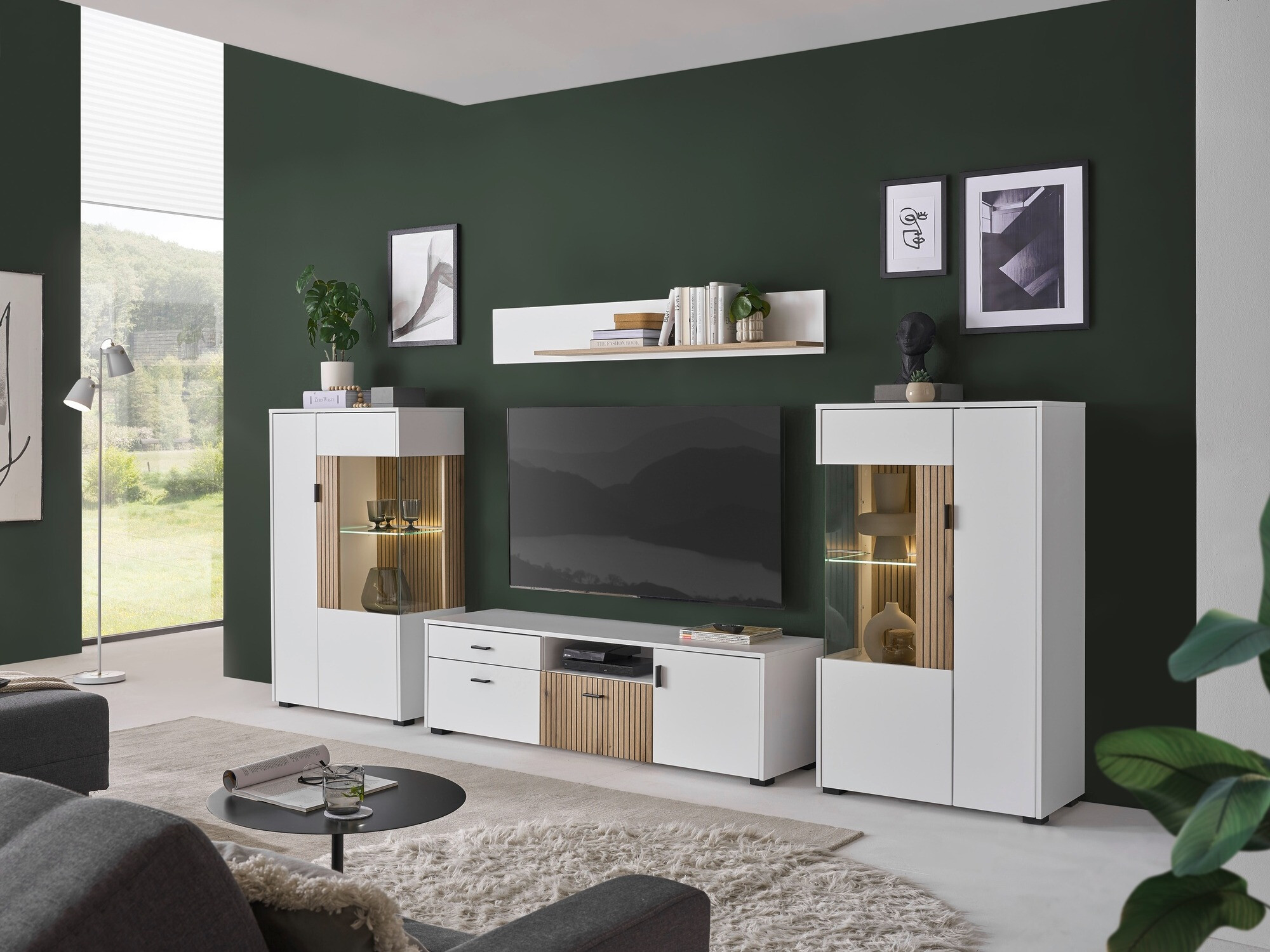 Living room set Belmelu 122 (White + Oak)