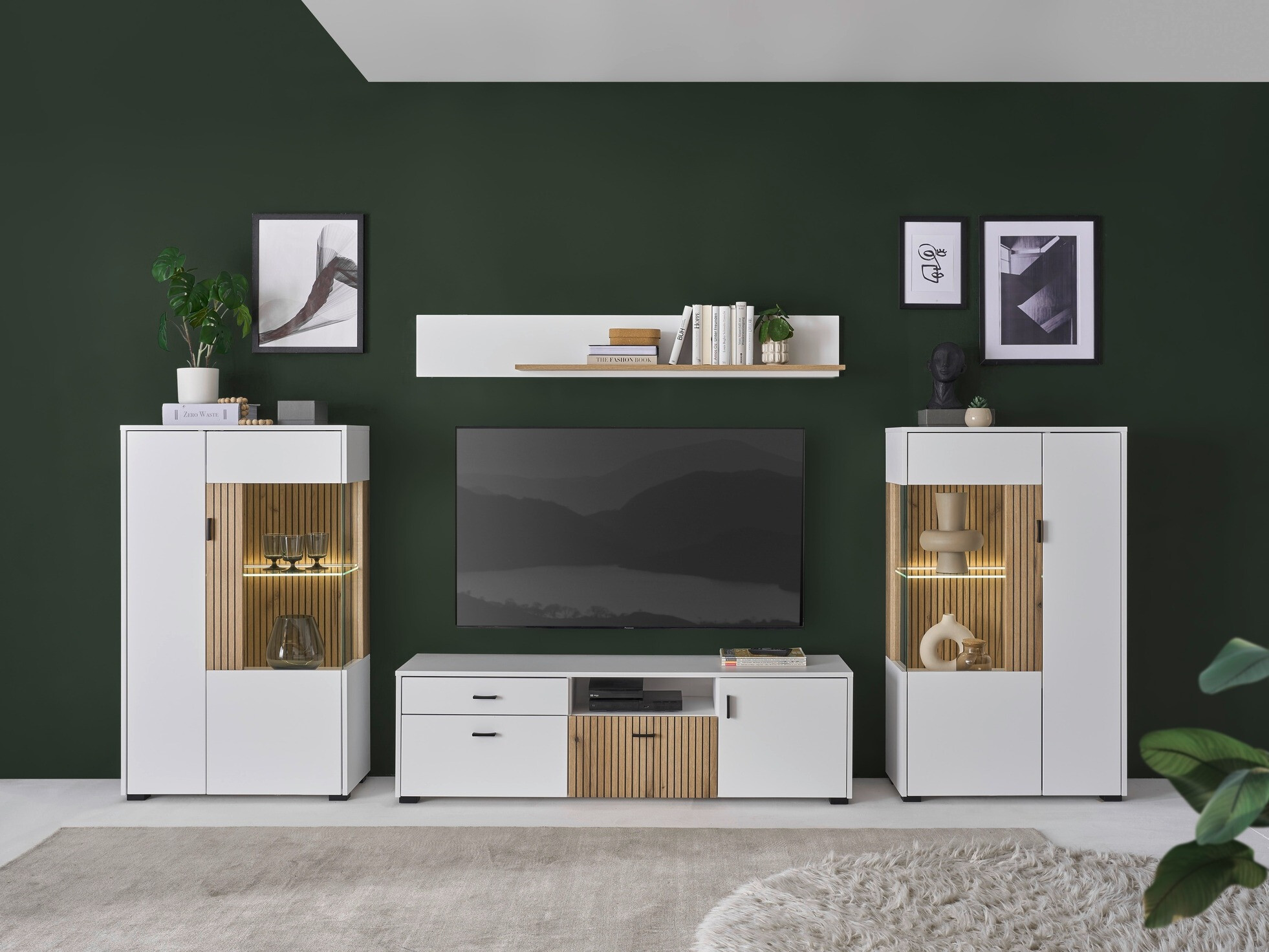 Living room set Belmelu 122 (White + Oak)