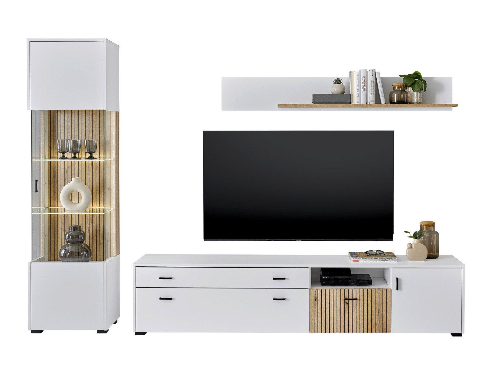 Σετ επίπλων σαλονιού Belmelu 121 (Άσπρο + Δρυς)