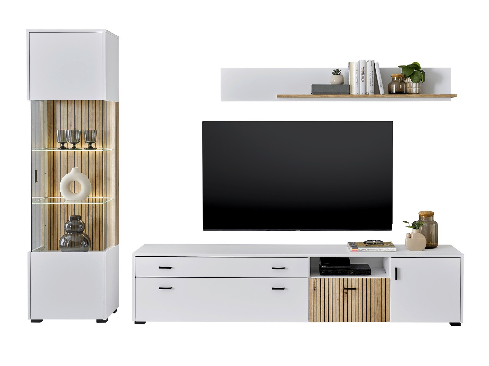 Σετ επίπλων σαλονιού Belmelu 121 (Άσπρο + Δρυς)