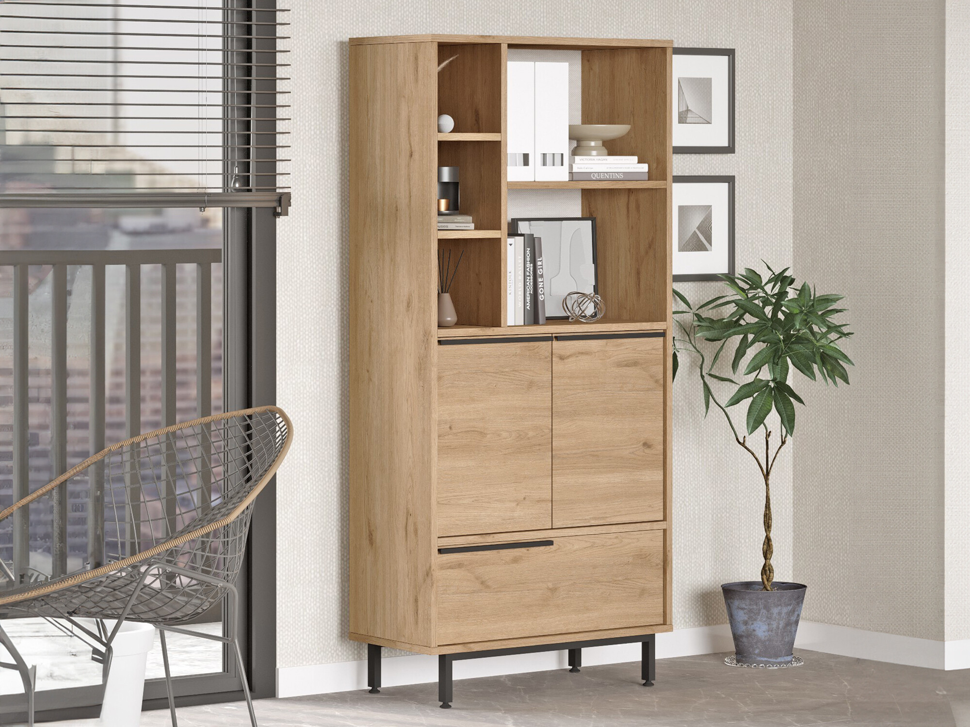 Βιβλιοθήκη Fertore 108 (Καρυδί)