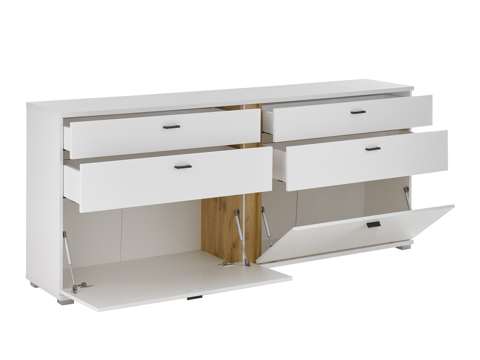 Chest of drawers Avimavi 107 (White + Wotan Oak)