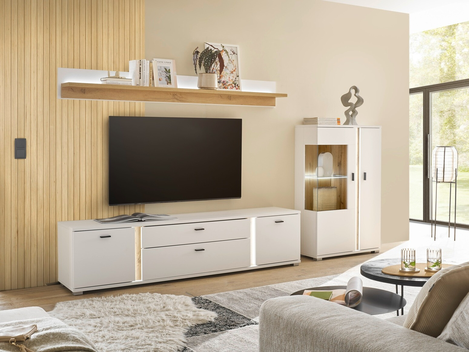 Μπουφέ Avimavi 102 (Άσπρο + Δρυς wotan)