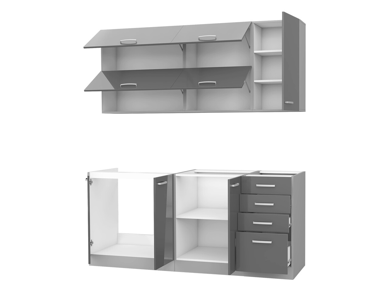Modular kitchen set Multi Grey 124