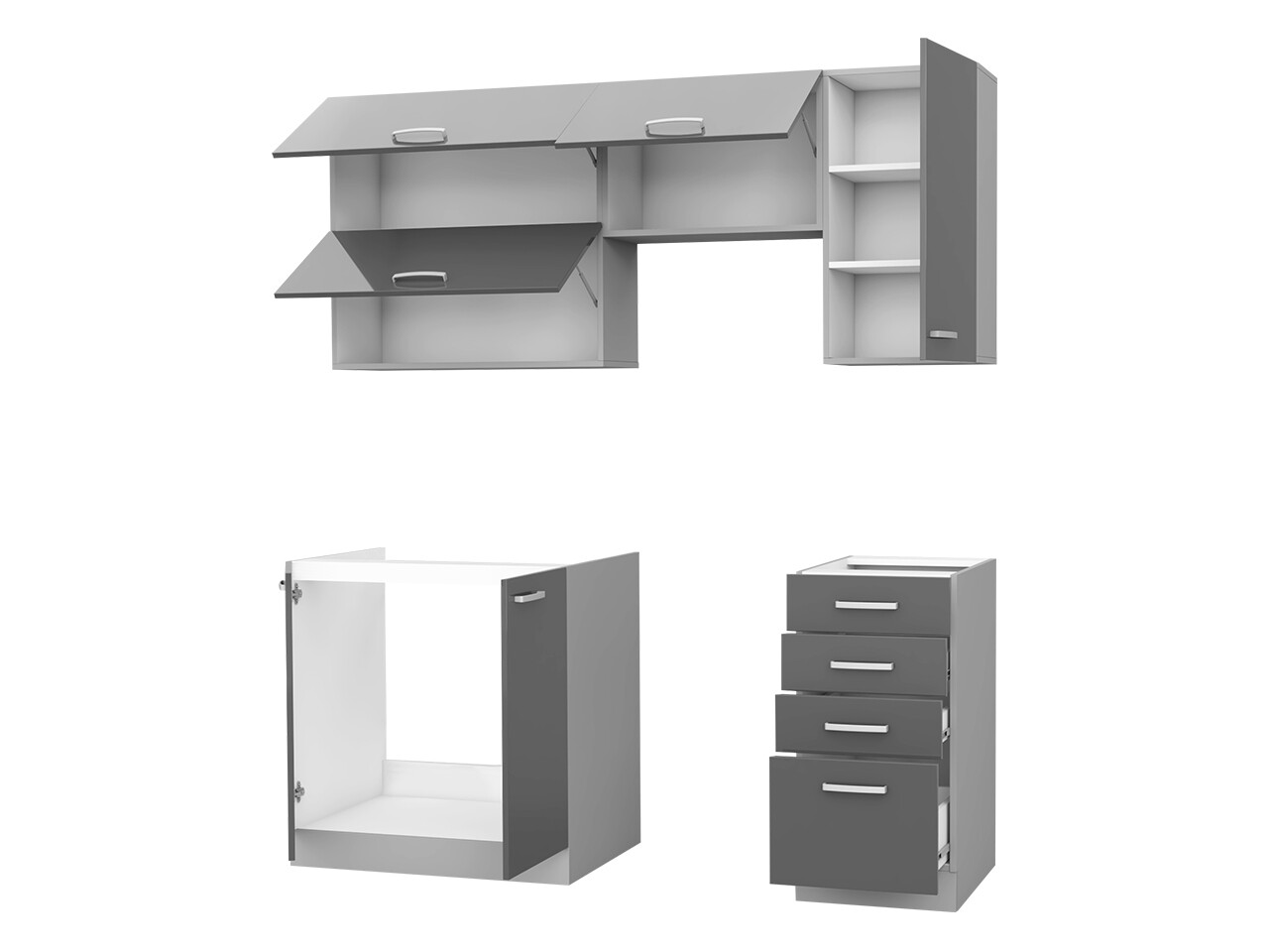Modular kitchen set Multi Grey 125