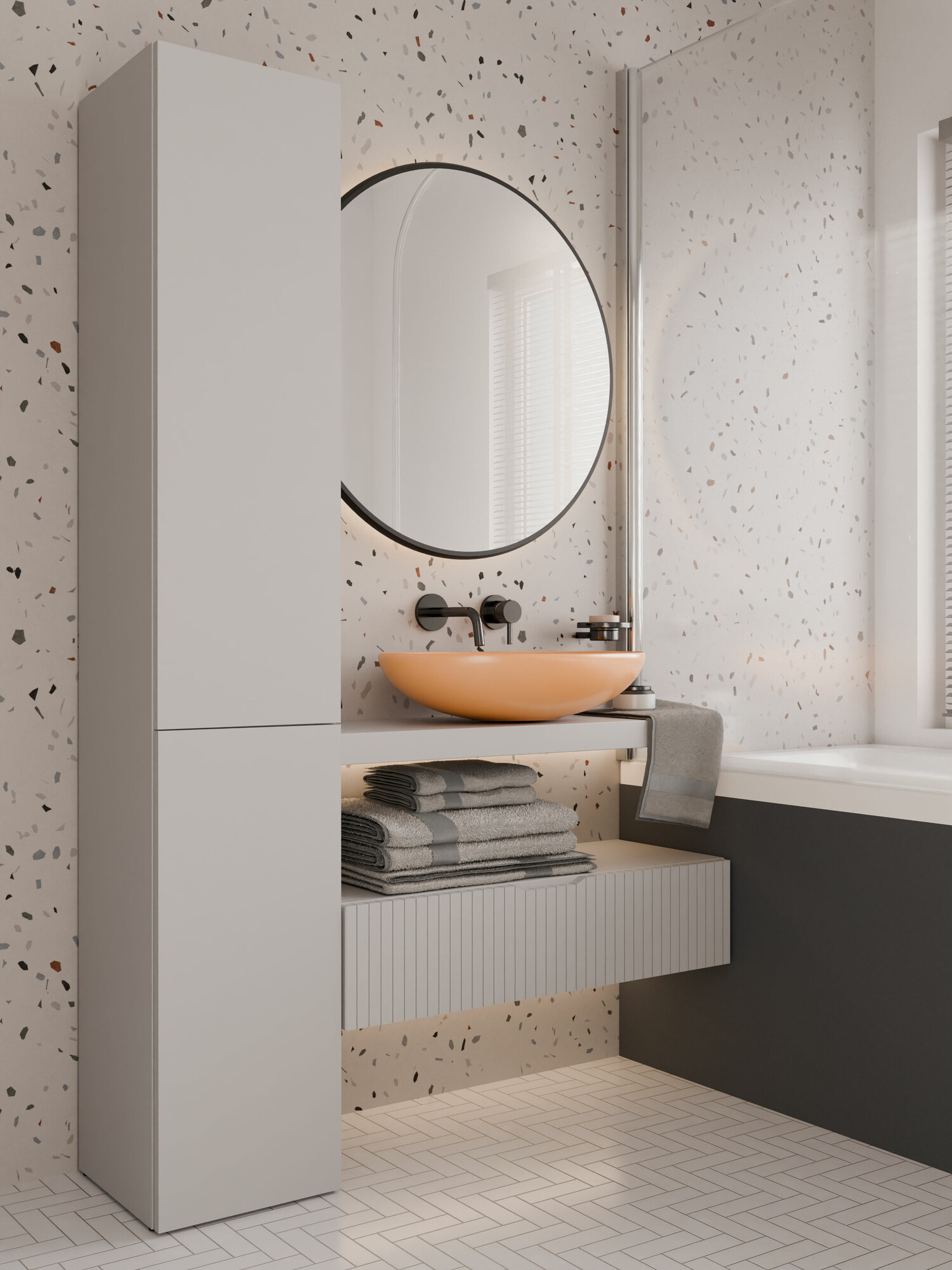 Standing bathroom cabinet Nolmaru 111 (Cashmere)