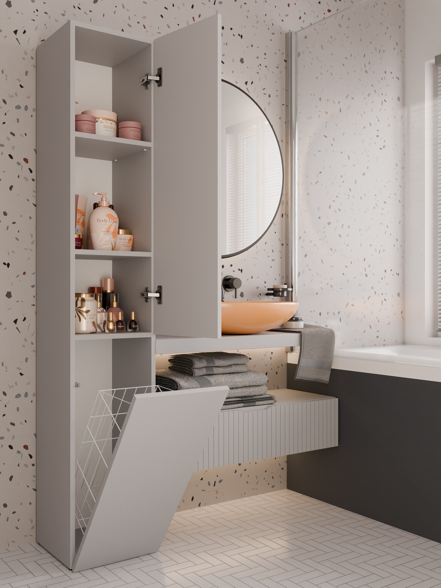 Standing bathroom cabinet Nolmaru 111 (Cashmere)