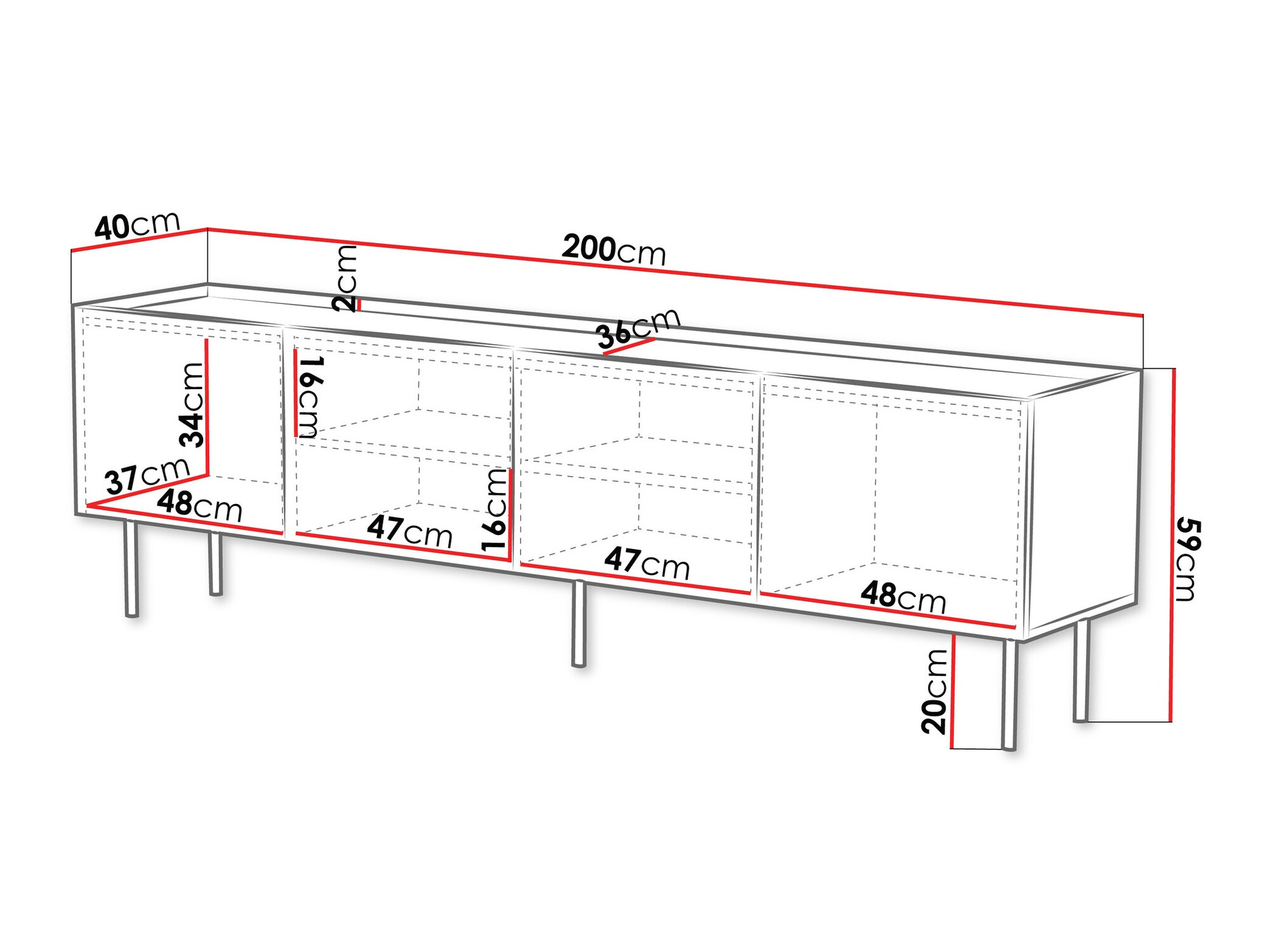 Έπιπλο τηλεόρασης Sillen I (Μαύρο)