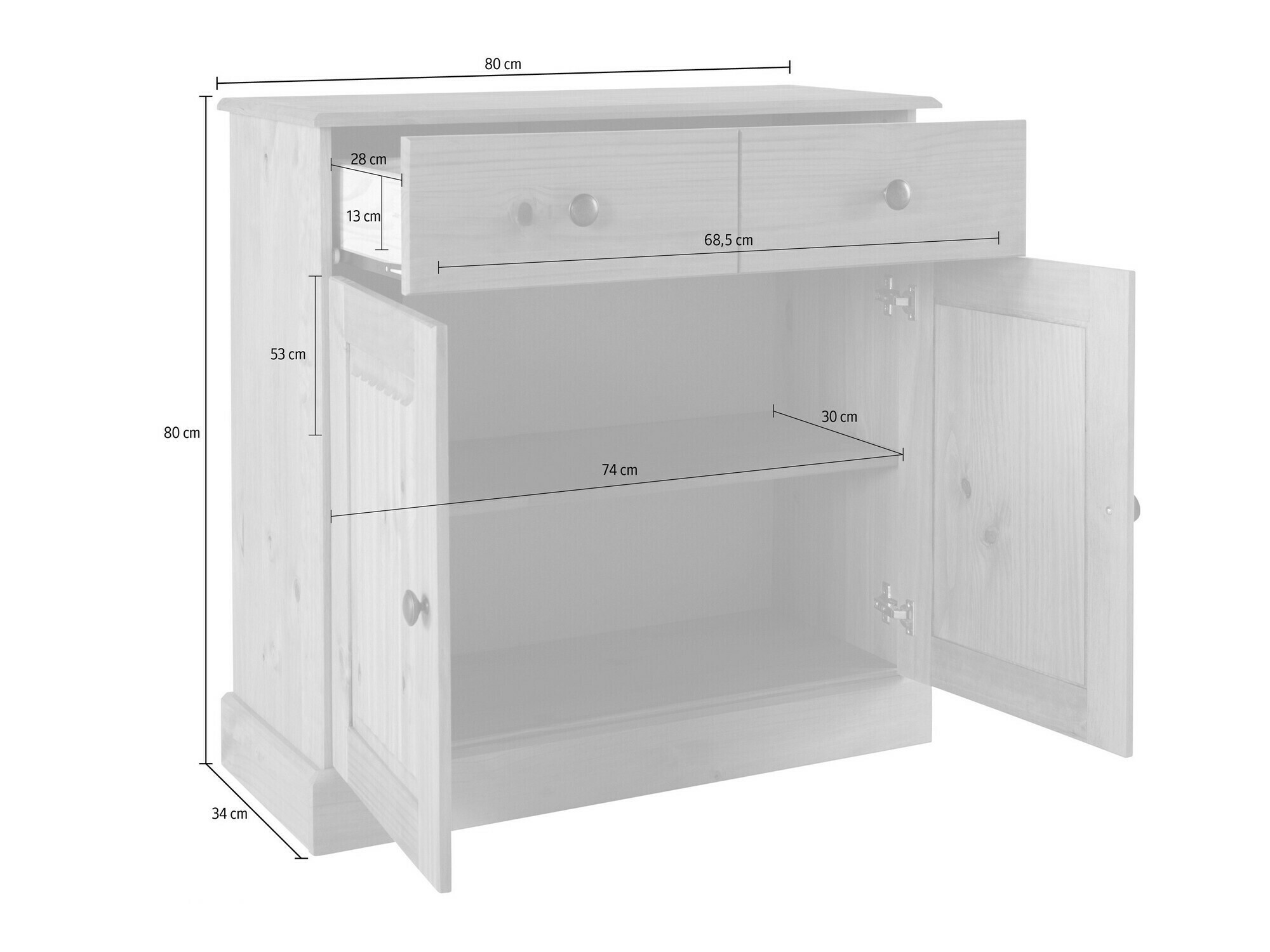 Συρταριέρα Caltola 102 (Άσπρο)