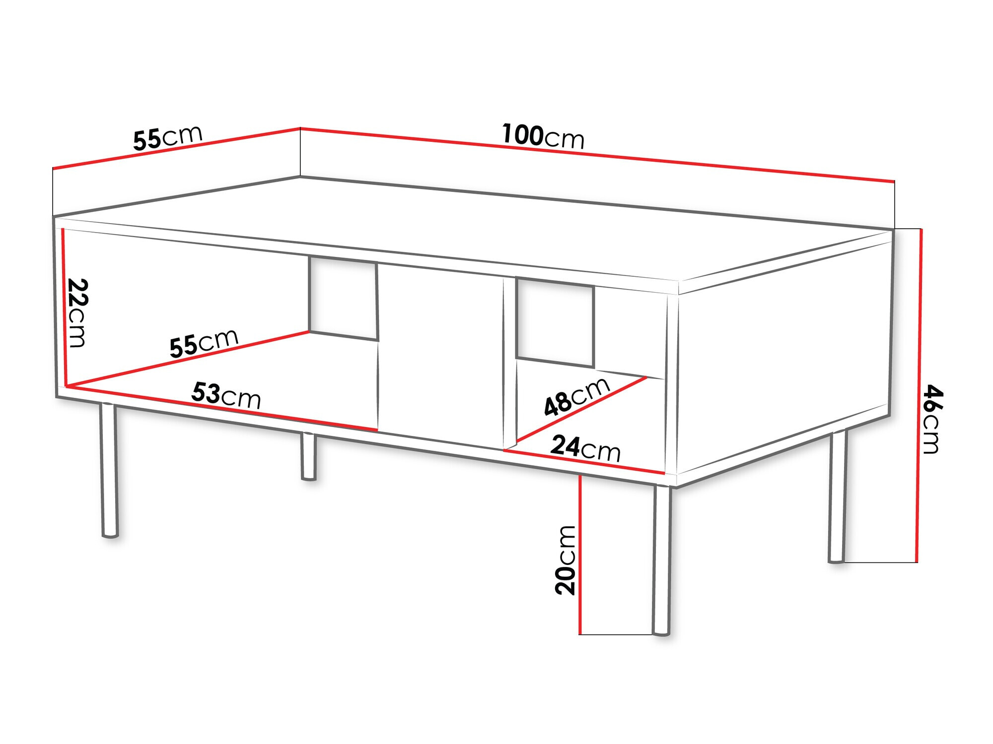 Τραπεζάκι σαλονιού Sillen (Μαύρο)