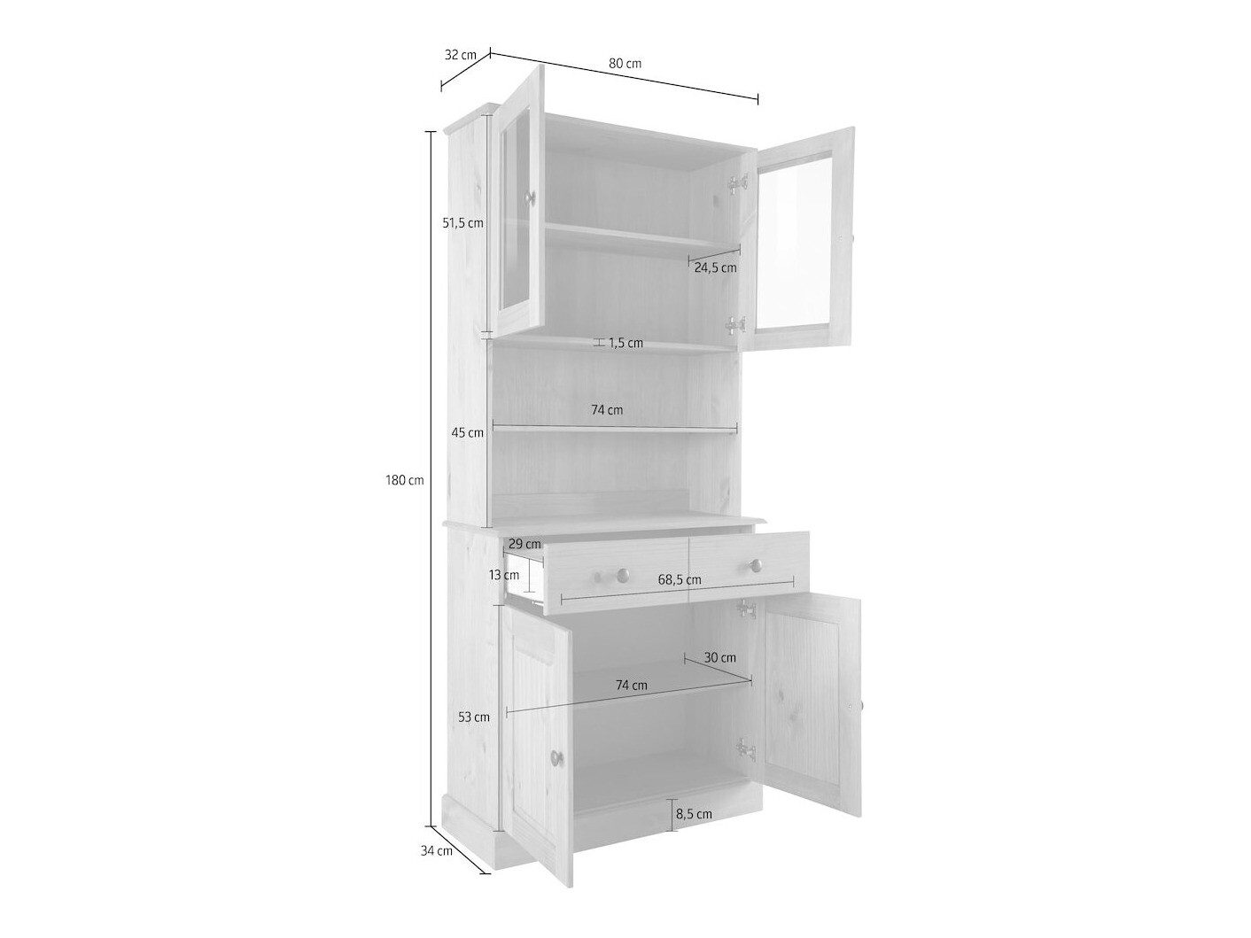 Bookcase Caltola 105 (White)