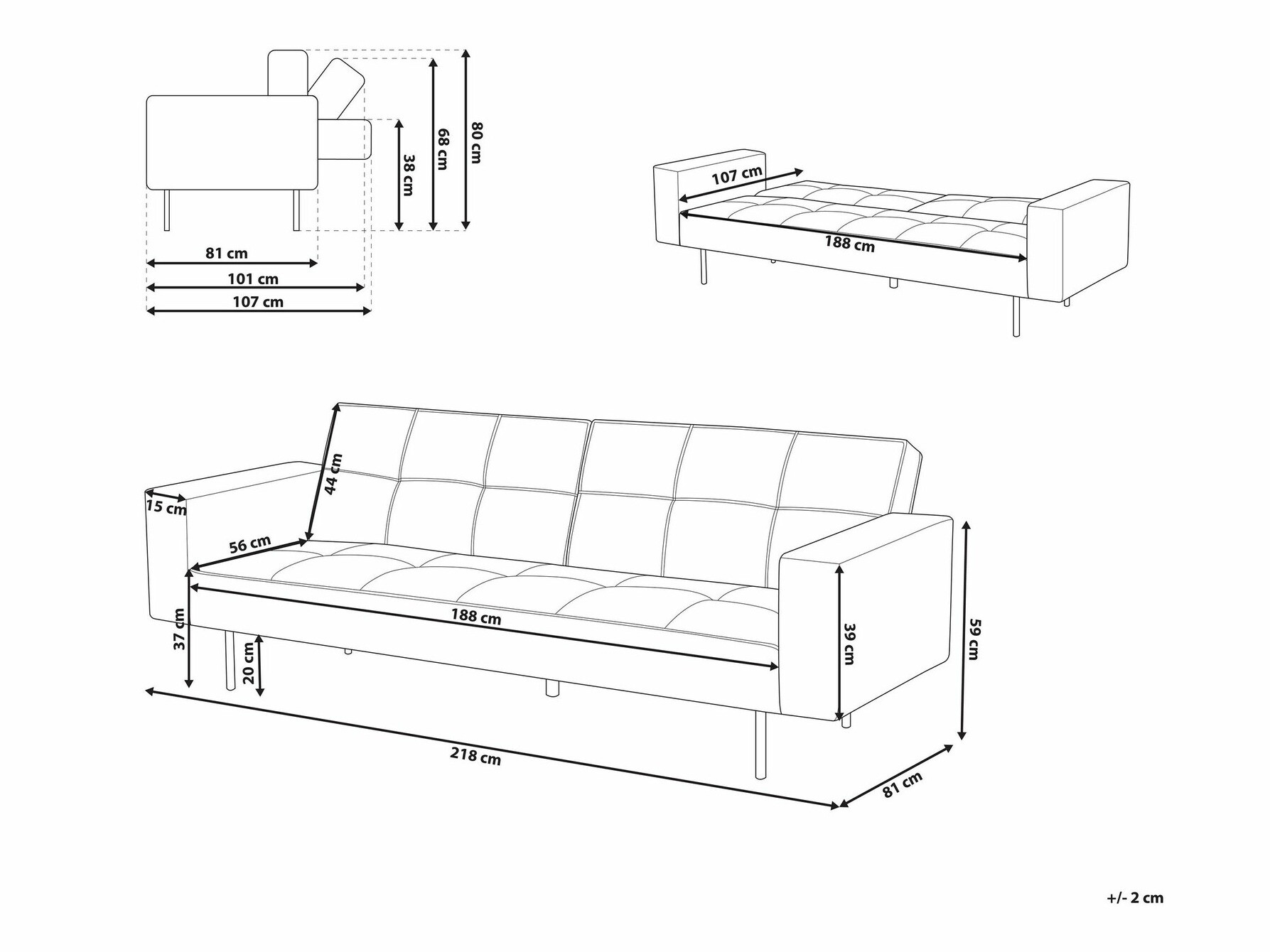 Καναπές-κρεβάτι Berwyn 749 (Καφέ)