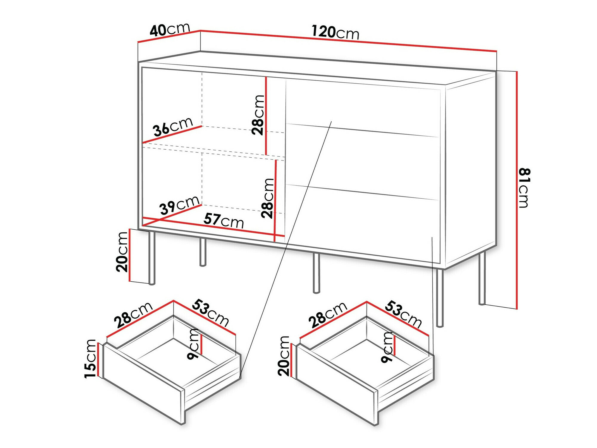 Chest of drawers Flosoru 101 (Black)