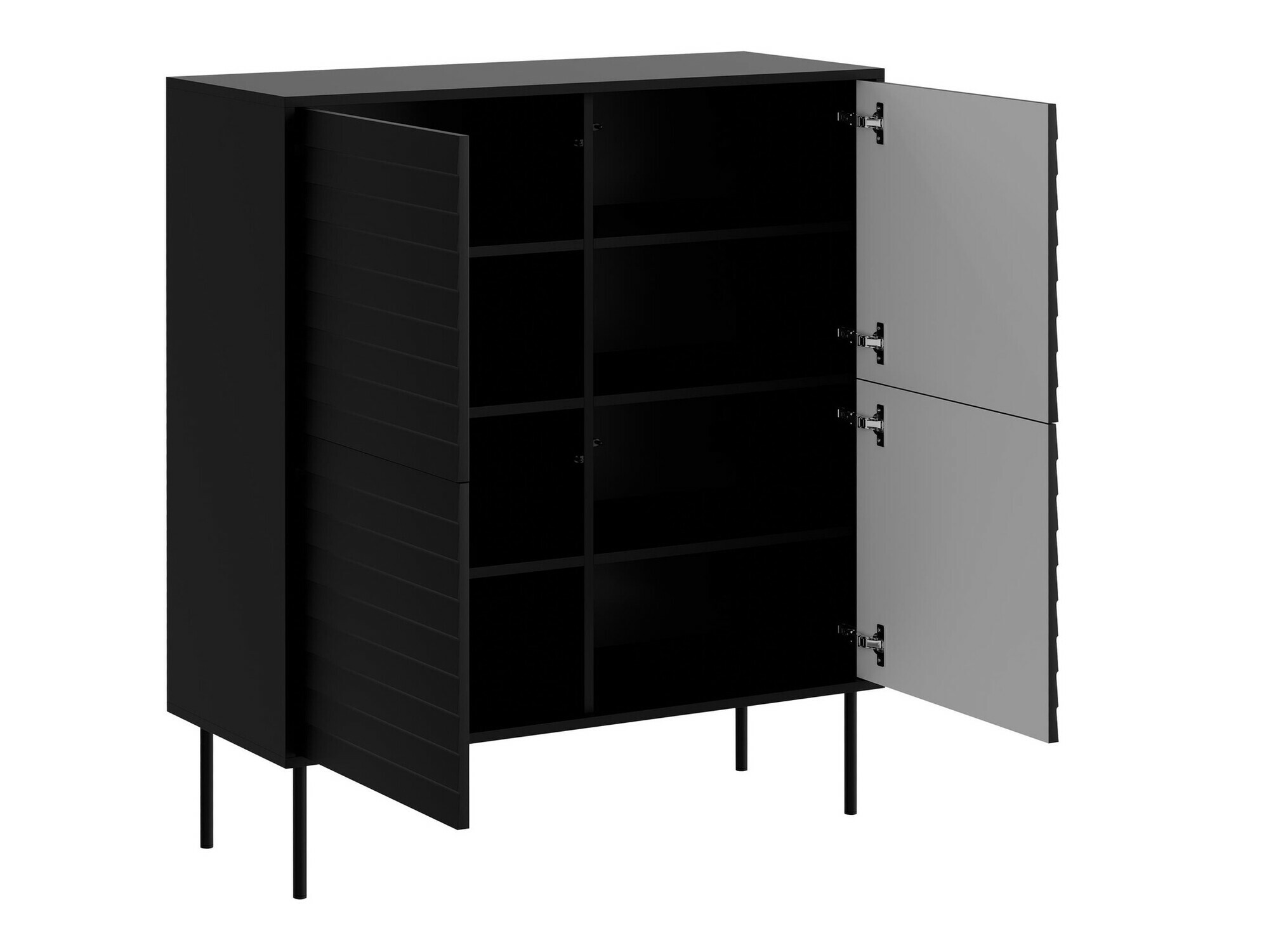 Σετ επίπλων σαλονιού Flosoru 109 (Καρυδί + Μαύρο)