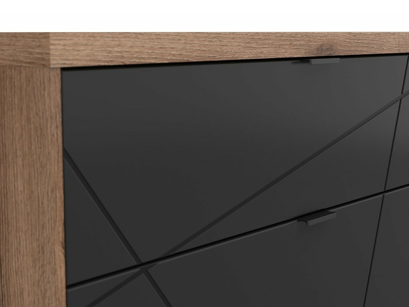 TV stand Fivale 104 (Dark Delano oak + Matte black)