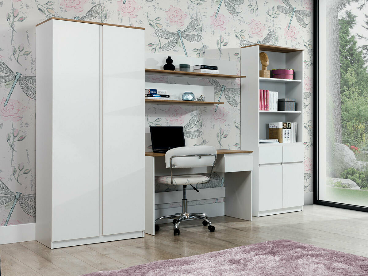 Bookcase Catelbi 106 (White + Oak)