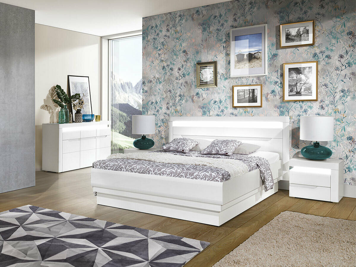 Chest of drawers Revelmi 103 (Glossy white + White)