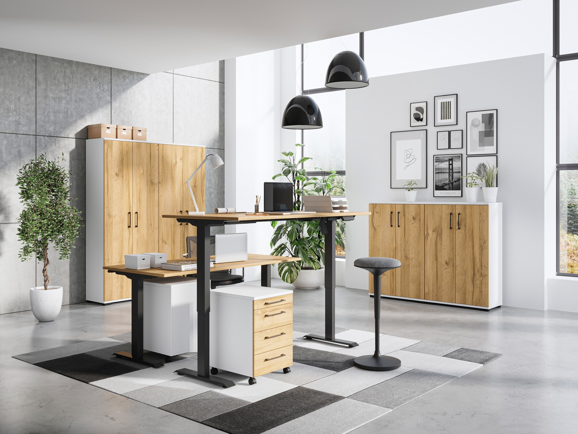 Μπουφέ Lartesi 101 (Άσπρο + Grandson δρυς)