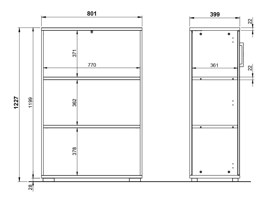Μπουφέ Lartesi 101 (Άσπρο + Grandson δρυς)