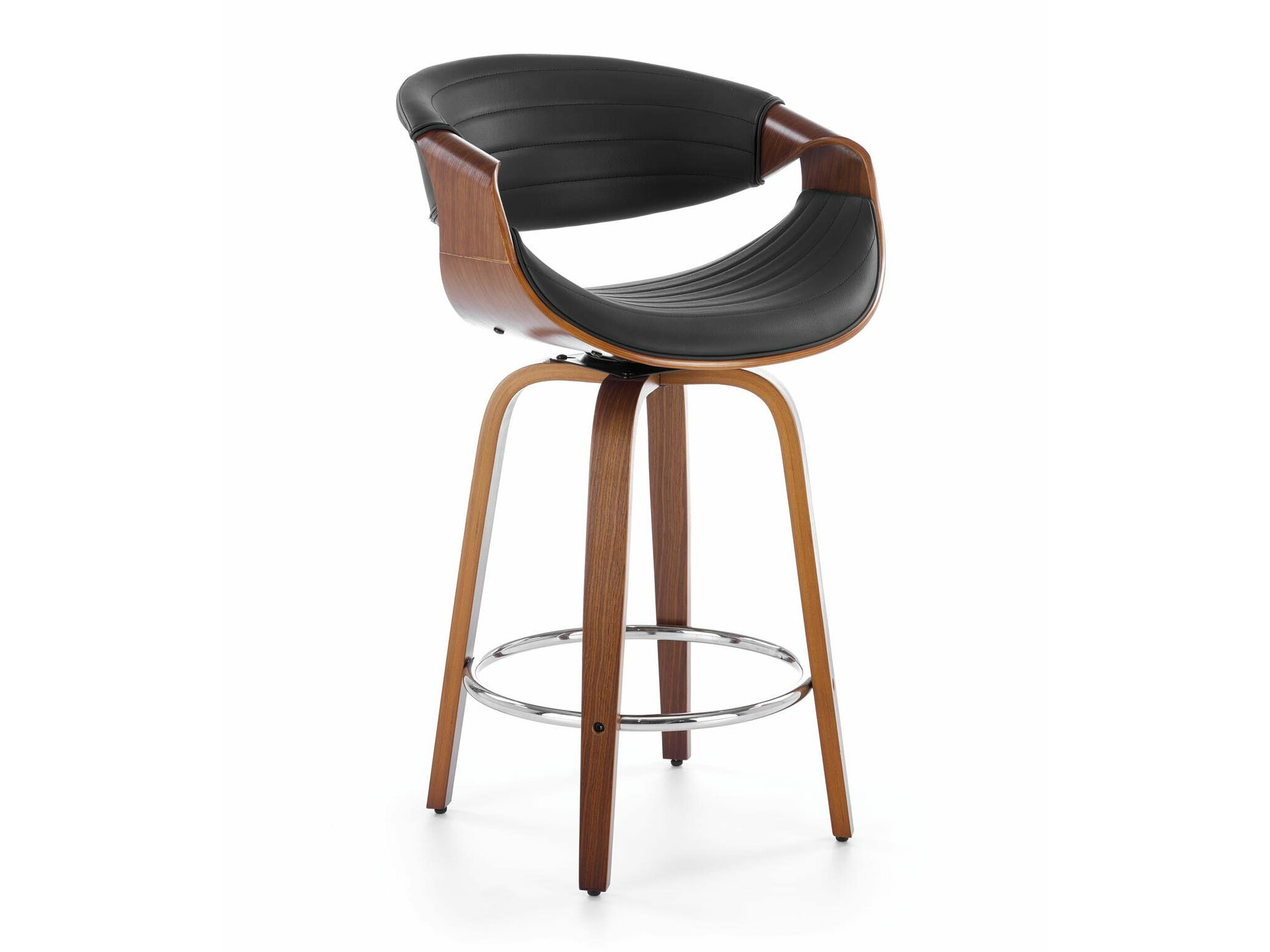 Σκαμπό πάγκου Houston 1599 (Μαύρο + Καρυδί)