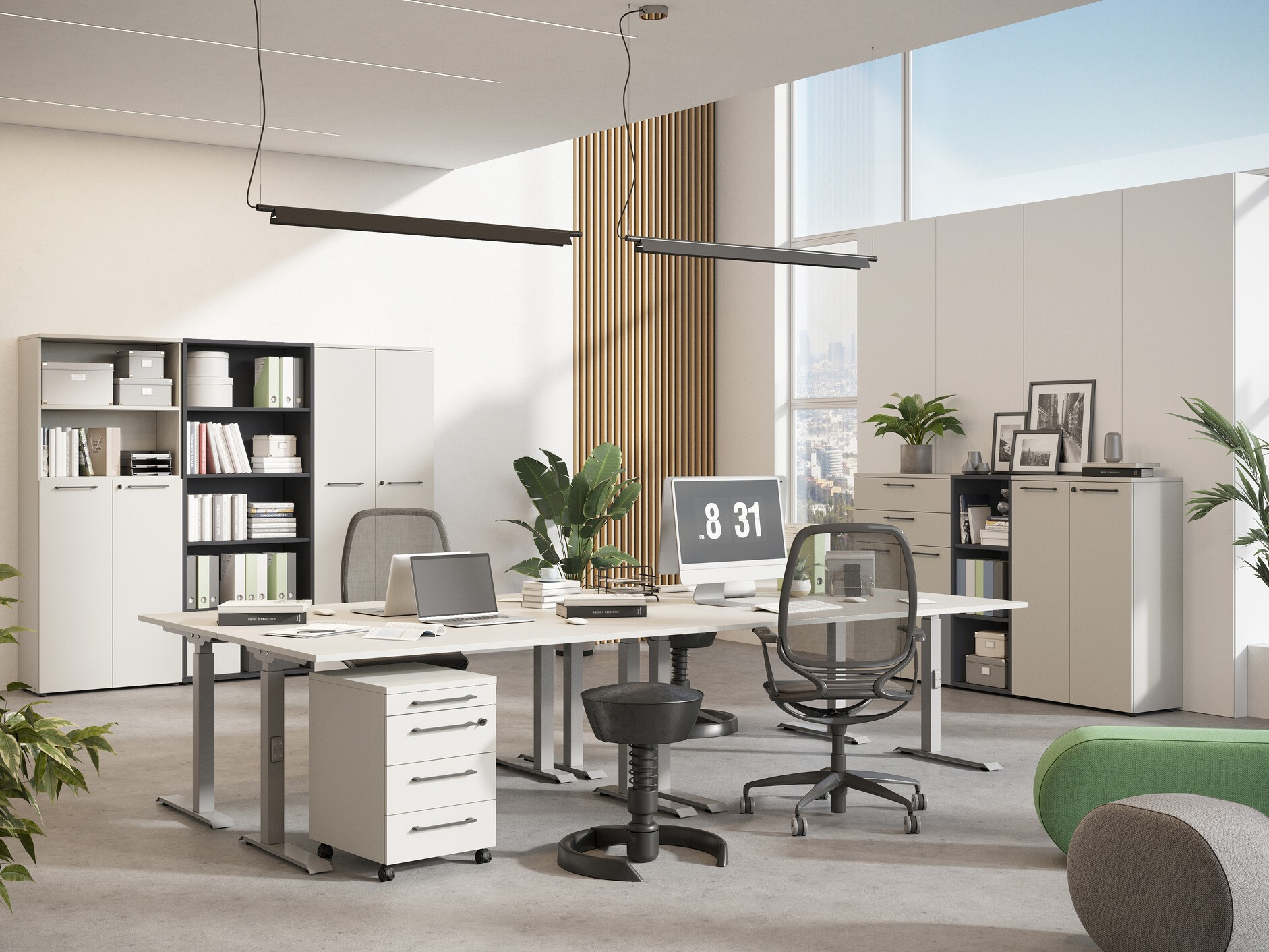 Γραφείο Eliromo 121 (Ανοιχτό γκρι + Ασημί)