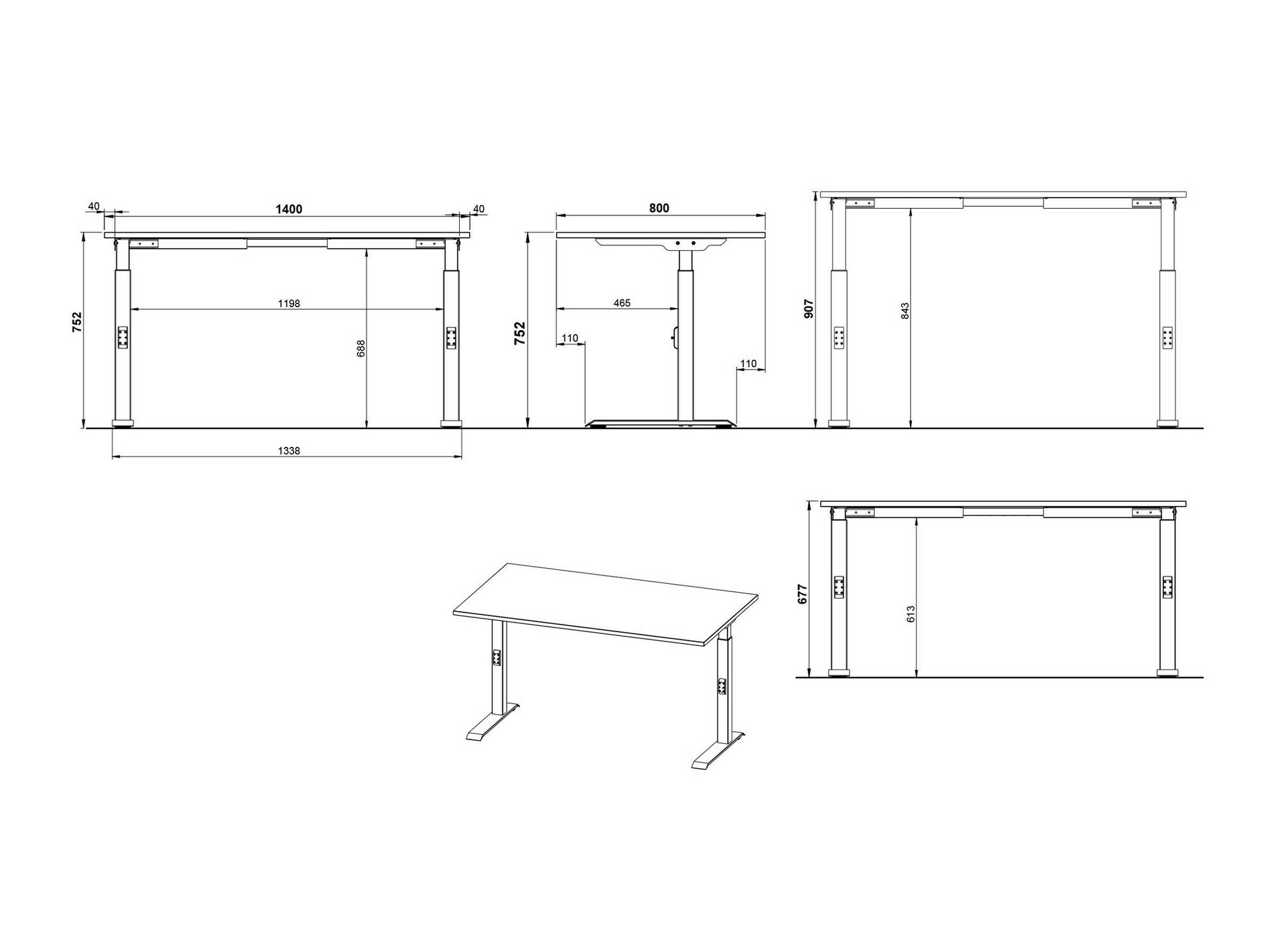 Γραφείο Eliromo 121 (Ανοιχτό γκρι + Ασημί)