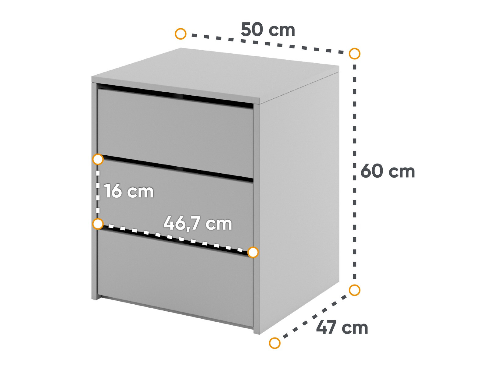 Κομοδίνο Cirdelu 113 (Γκρι)