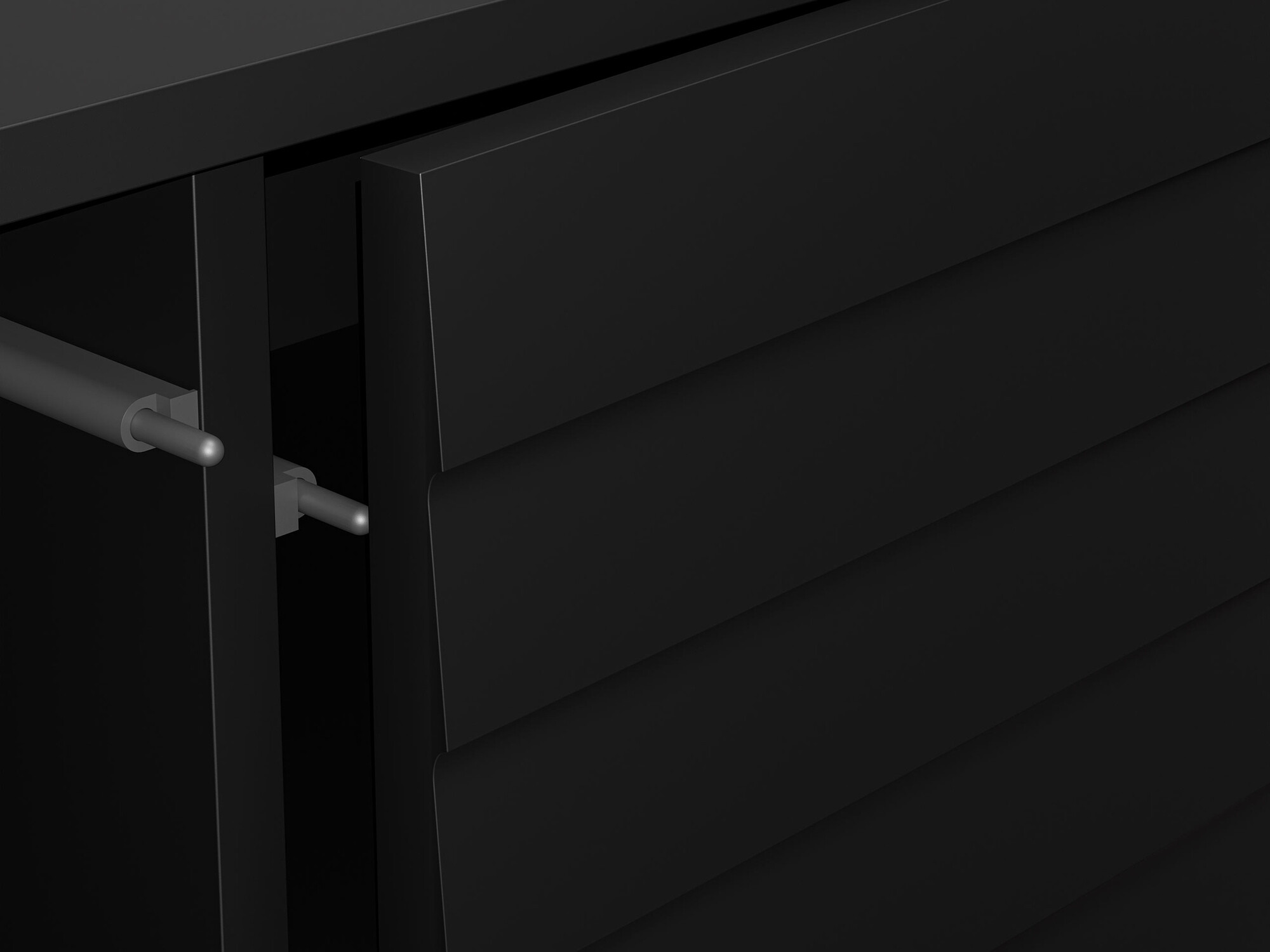 Σετ επίπλων σαλονιού Flosoru 109 (Καρυδί + Μαύρο)