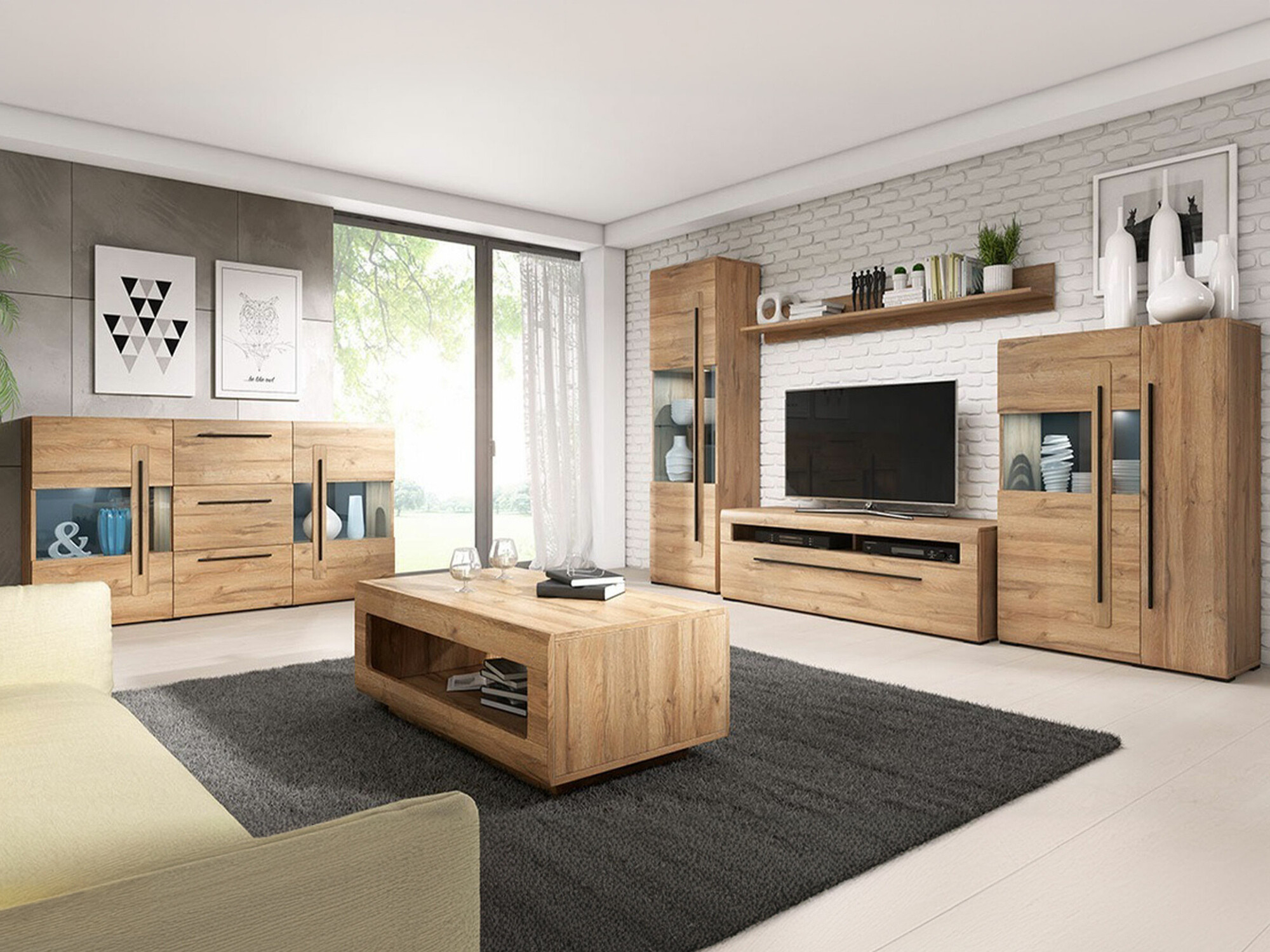 Σετ επίπλων σαλονιού Ophsalu 112 (Grandson δρυς)