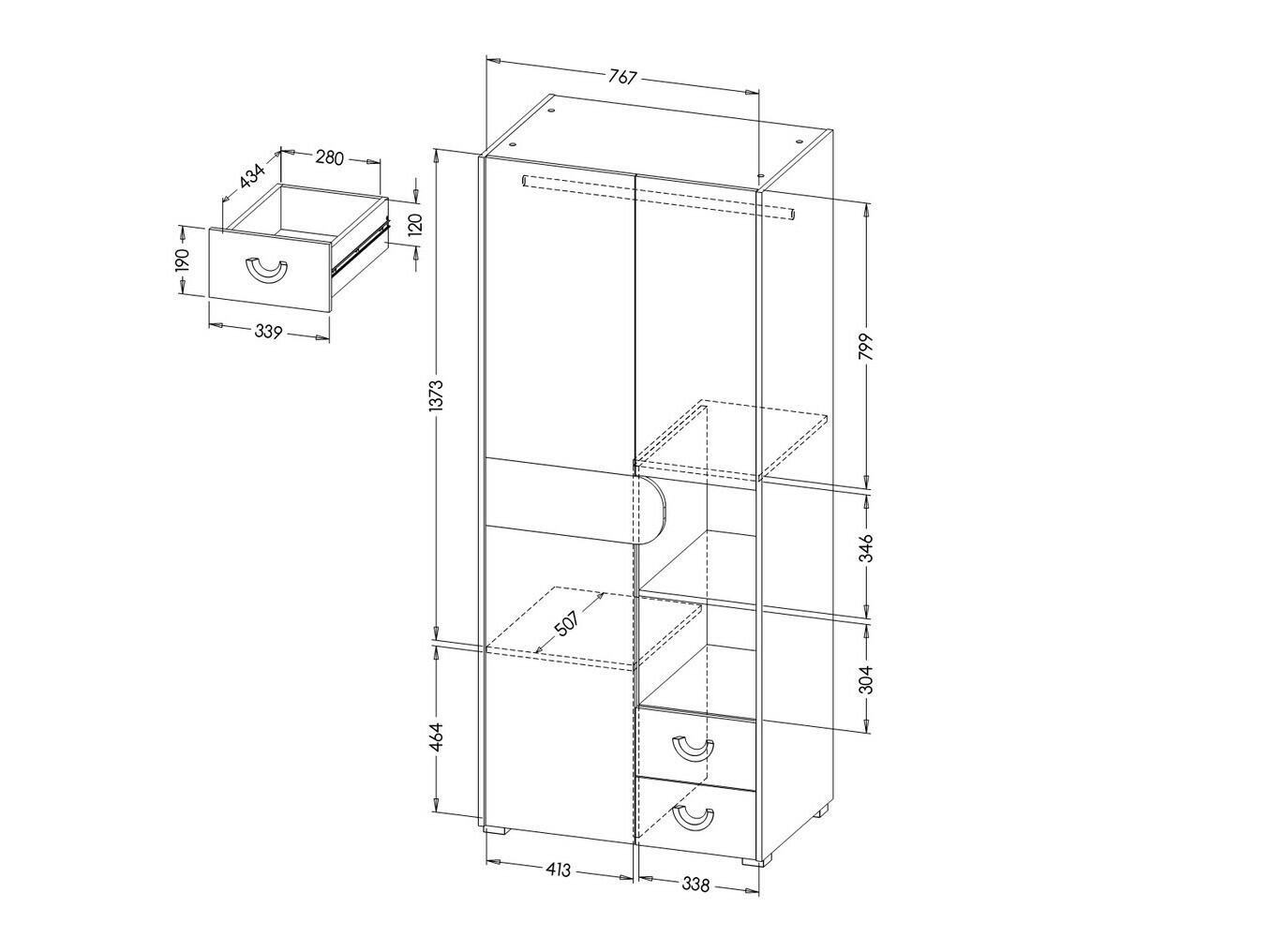 Wardrobe Lomteo 100
