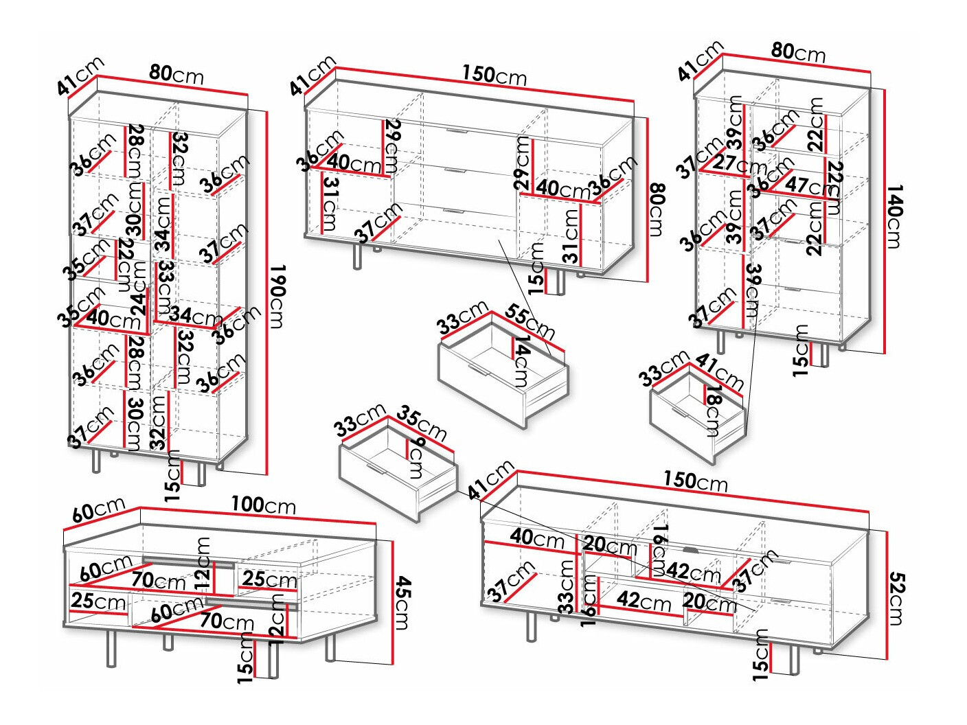 Σετ επίπλων σαλονιού Decus I (Κασμίρι)