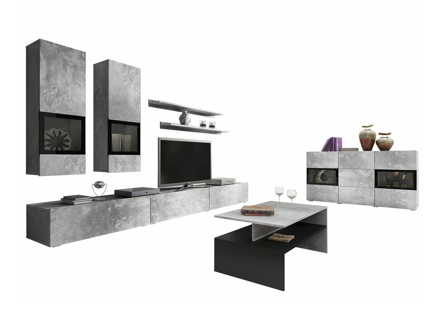 Σετ επίπλων σαλονιού Serodeu 104 (Σκυρόδεμα)